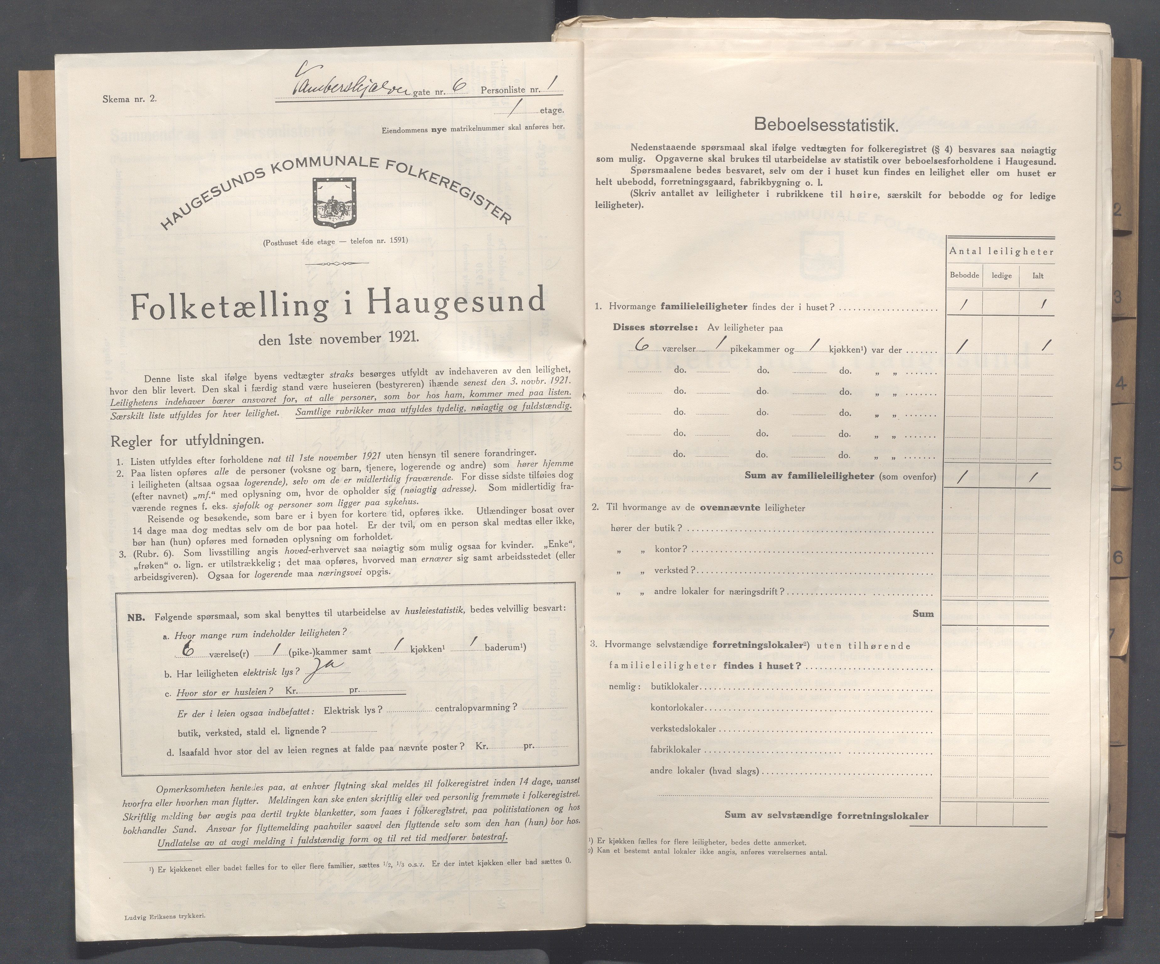 IKAR, Local census 1.11.1921 for Haugesund, 1921, p. 5384