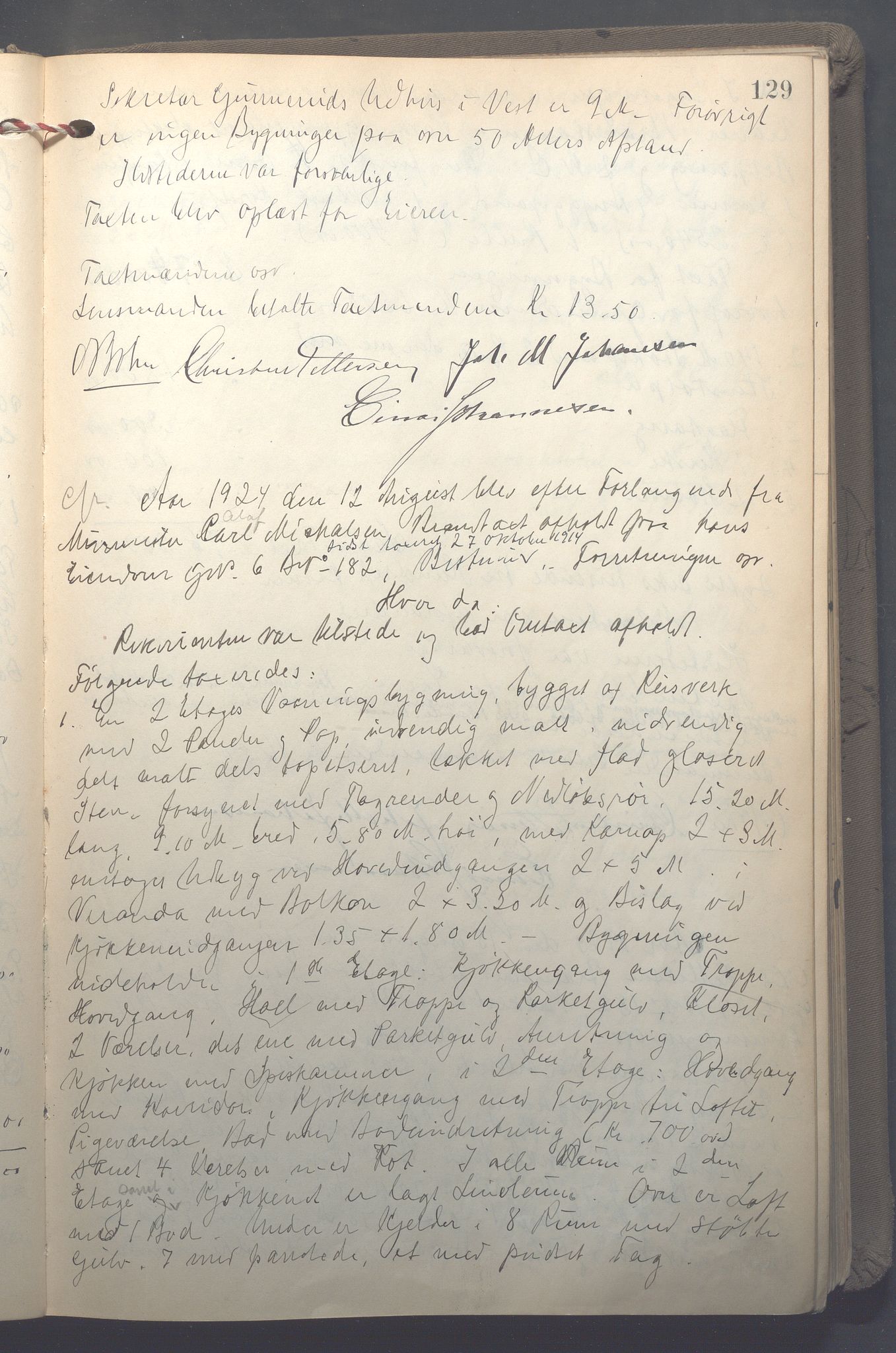 Lensmennene i Aker, OBA/A-10133/F/Fb/L0002: Branntakstprotokoll, 1922-1929, p. 129