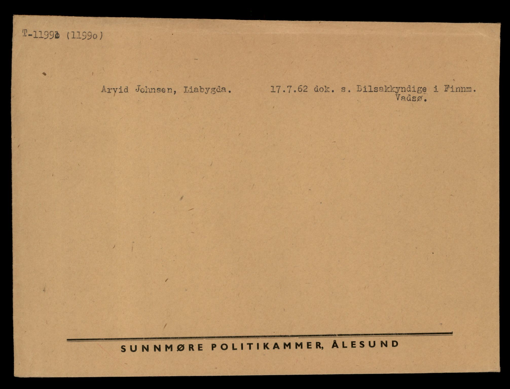 Møre og Romsdal vegkontor - Ålesund trafikkstasjon, AV/SAT-A-4099/F/Fe/L0031: Registreringskort for kjøretøy T 11800 - T 11996, 1927-1998, p. 3264