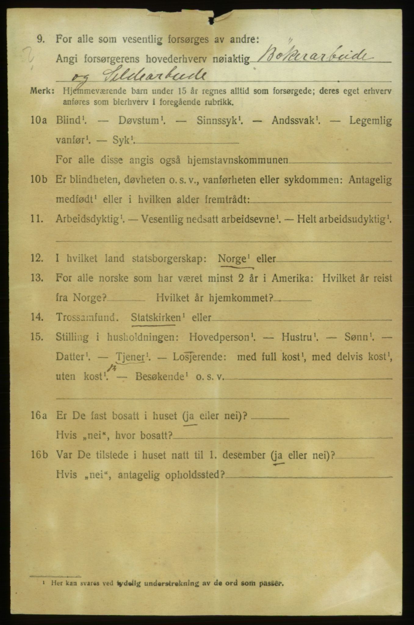 SAB, 1920 census for Bremnes, 1920, p. 6355