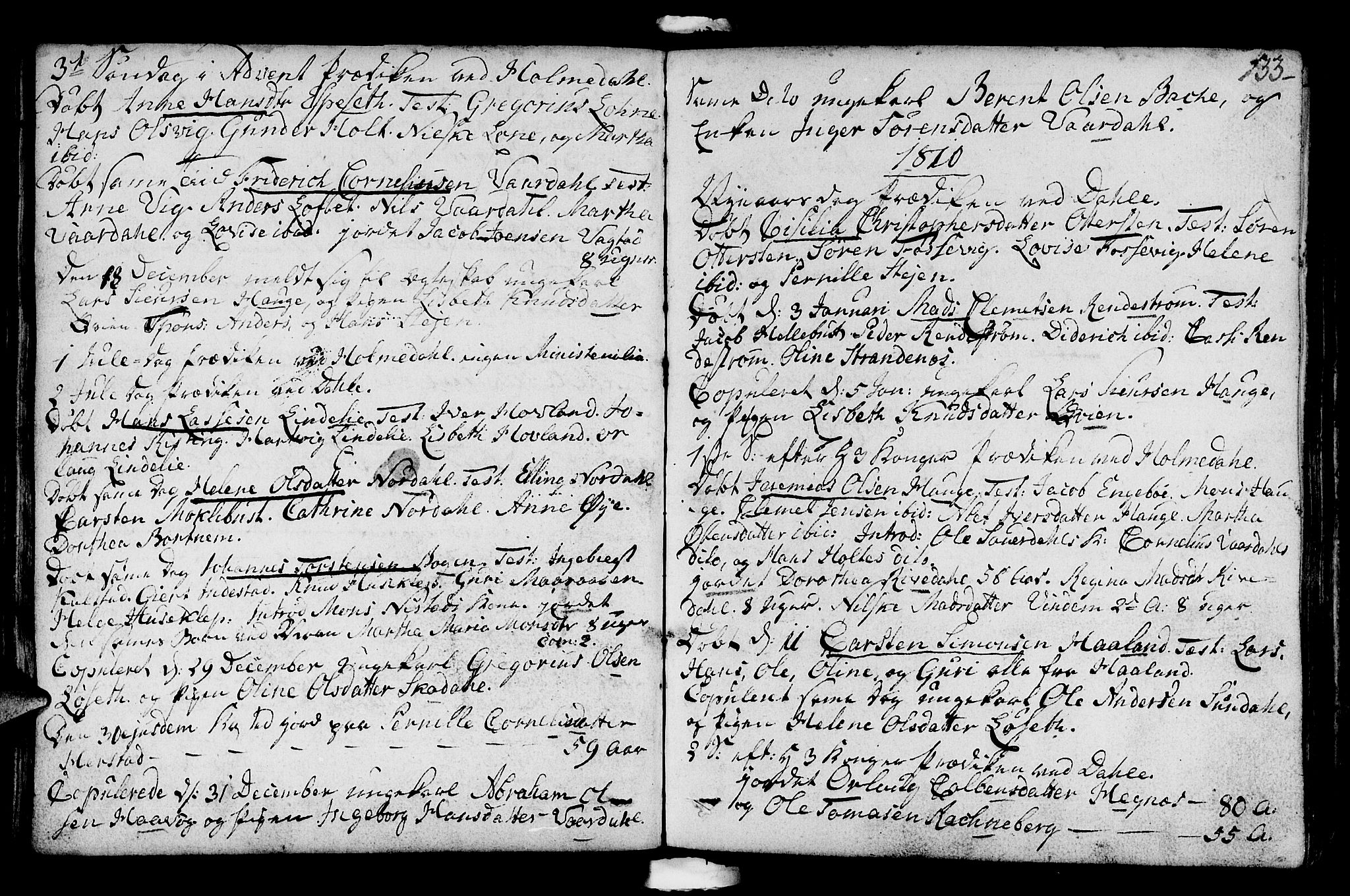 Fjaler sokneprestembete, SAB/A-79801/H/Haa/Haaa/L0003: Parish register (official) no. A 3, 1799-1814, p. 133