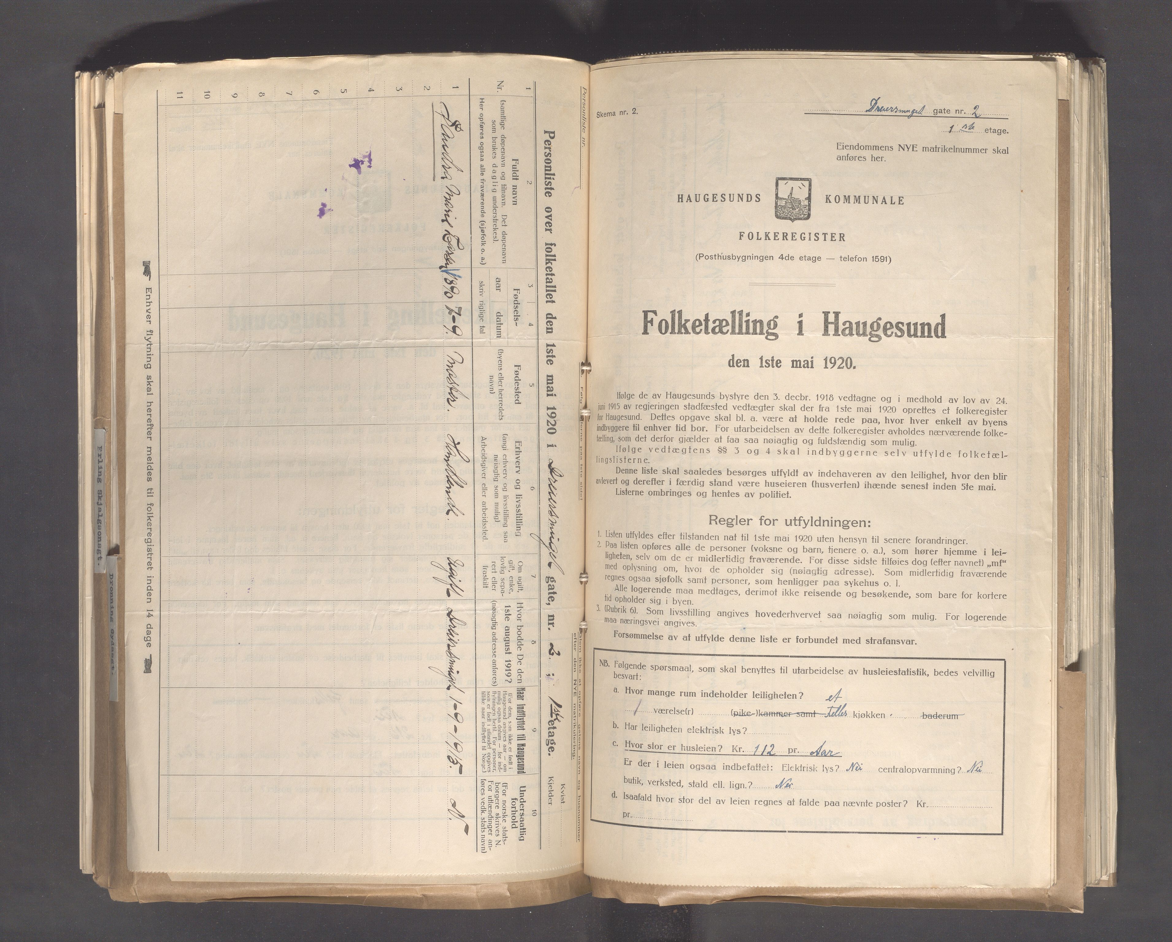 IKAR, Local census 1.5.1920 for Haugesund, 1920, p. 611