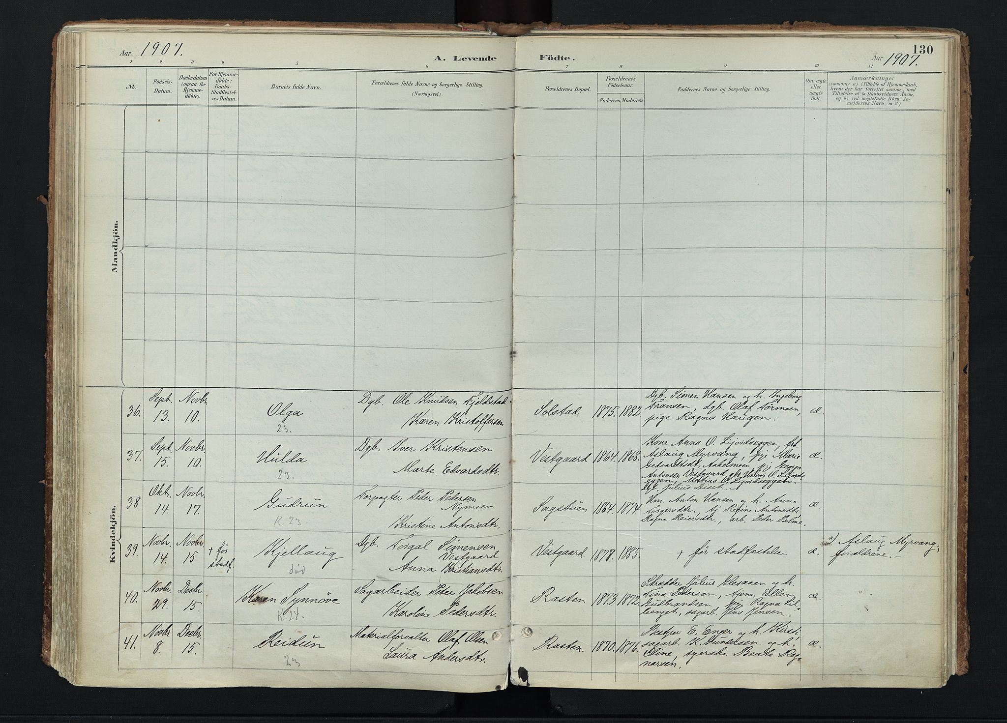 Stor-Elvdal prestekontor, SAH/PREST-052/H/Ha/Haa/L0004: Parish register (official) no. 4, 1890-1922, p. 130