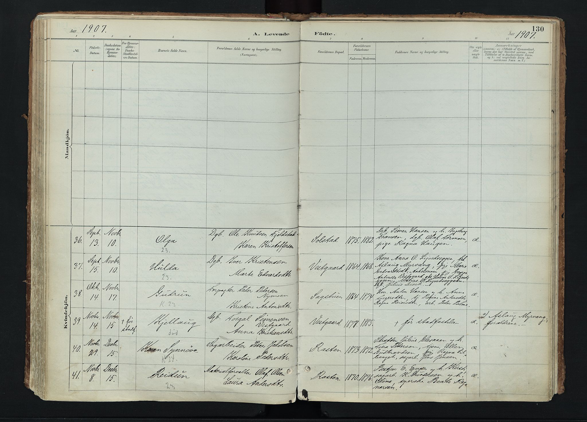 Stor-Elvdal prestekontor, AV/SAH-PREST-052/H/Ha/Haa/L0004: Parish register (official) no. 4, 1890-1922, p. 130