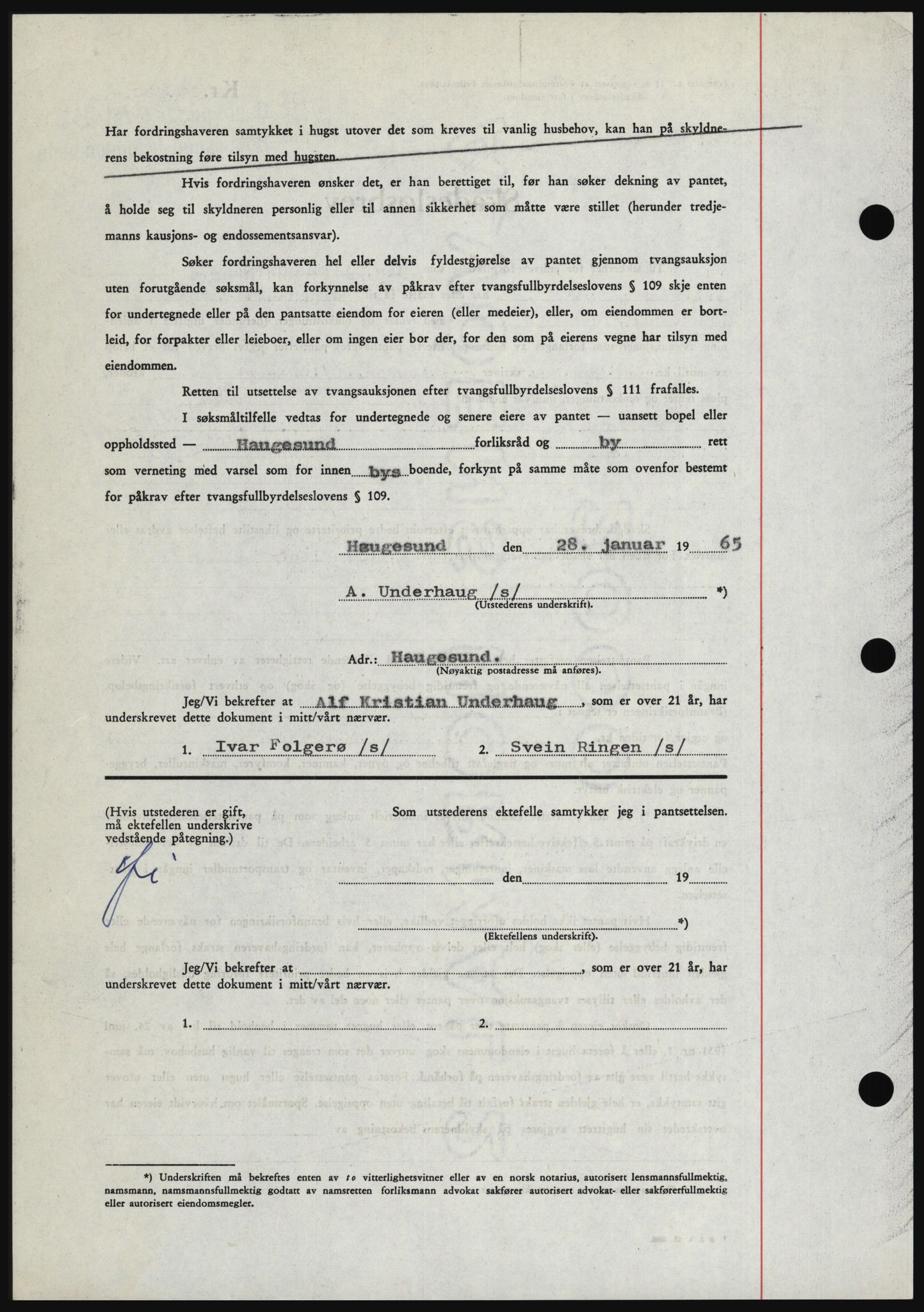 Haugesund tingrett, SAST/A-101415/01/II/IIC/L0053: Mortgage book no. B 53, 1965-1965, Diary no: : 297/1965