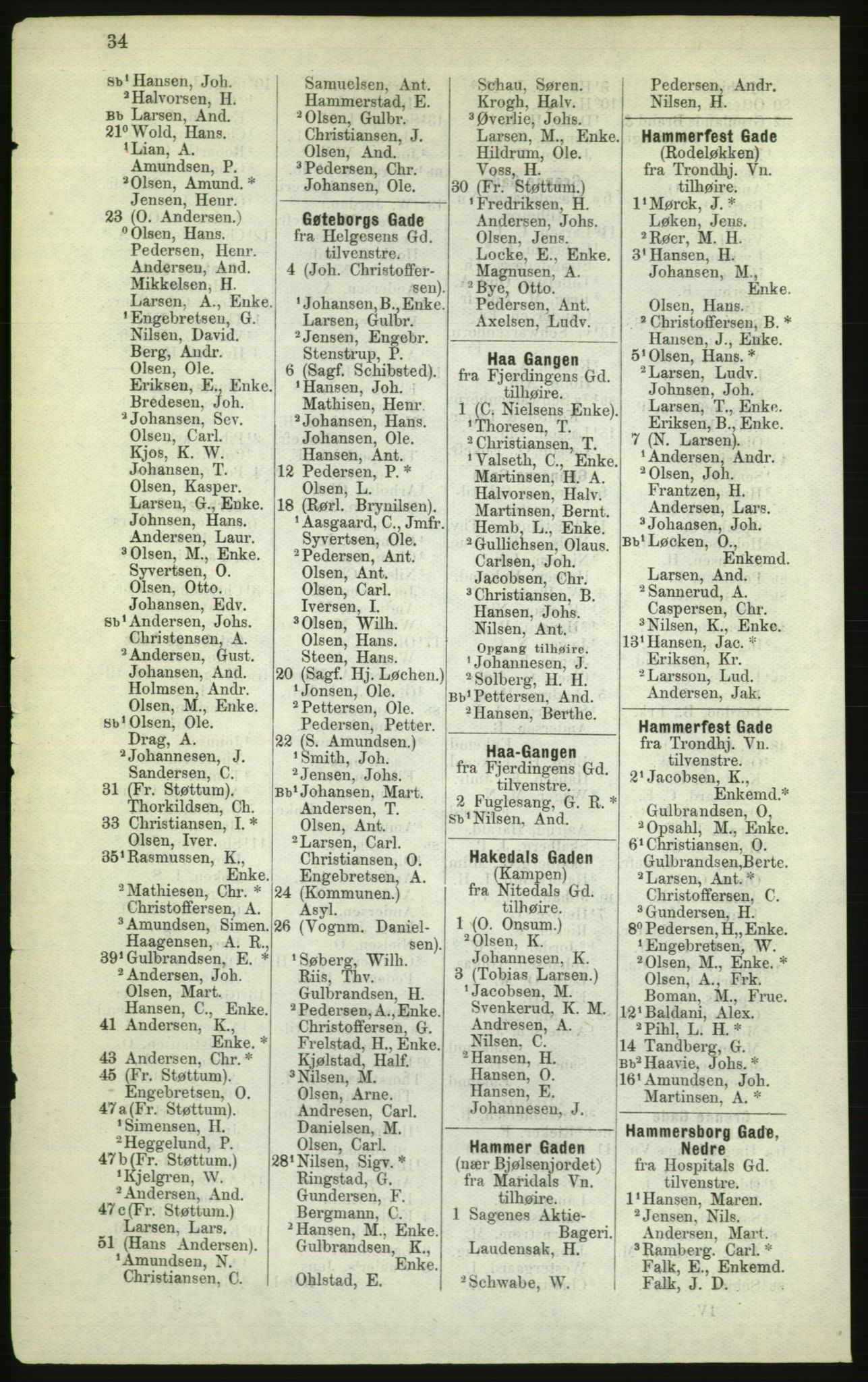 Kristiania/Oslo adressebok, PUBL/-, 1882, p. 34
