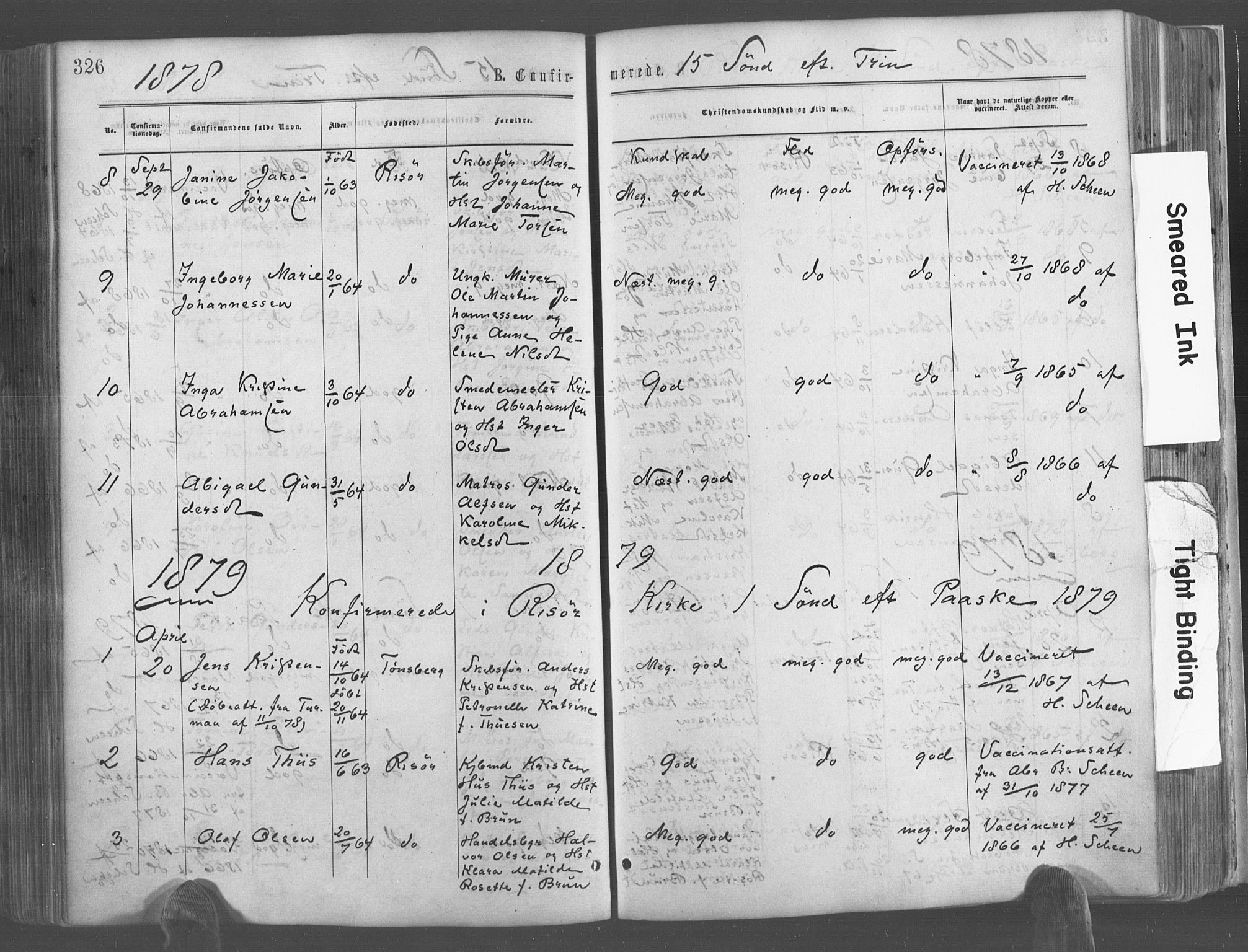 Risør sokneprestkontor, SAK/1111-0035/F/Fa/L0004: Parish register (official) no. A 4, 1865-1882, p. 326