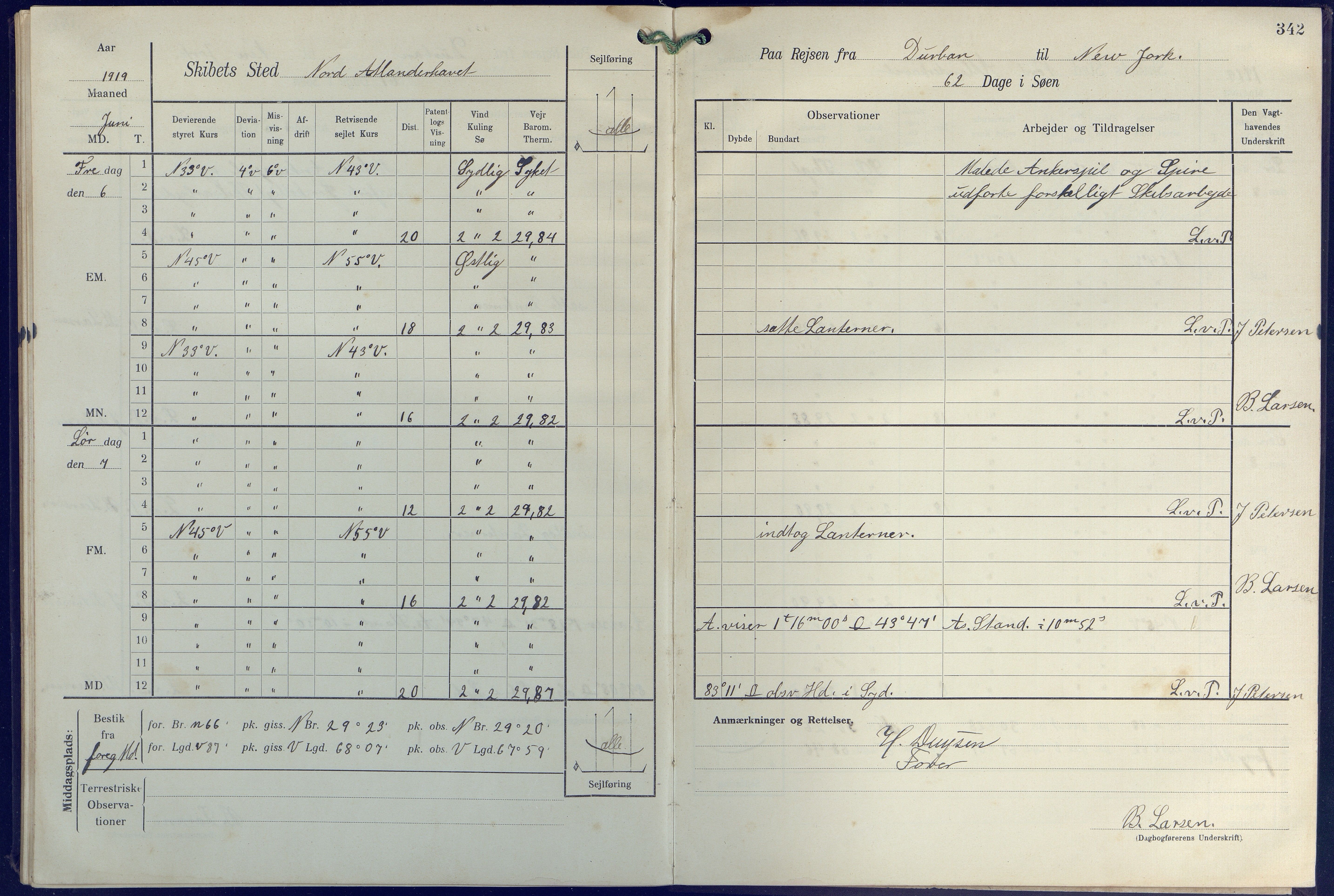 Fartøysarkivet, AAKS/PA-1934/F/L0271: Pehr Ugland (bark), 1917-1919, p. 342