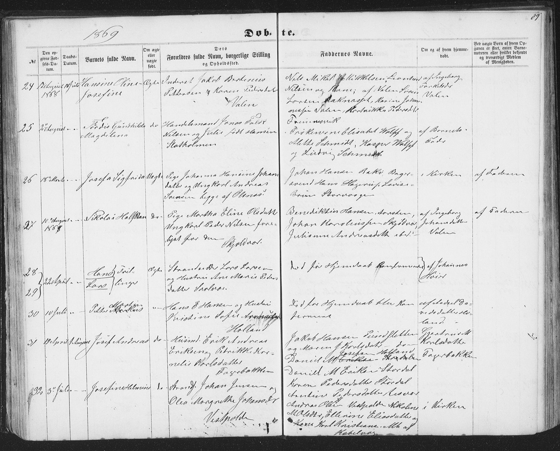 Ministerialprotokoller, klokkerbøker og fødselsregistre - Nordland, AV/SAT-A-1459/874/L1073: Parish register (copy) no. 874C02, 1860-1870, p. 89