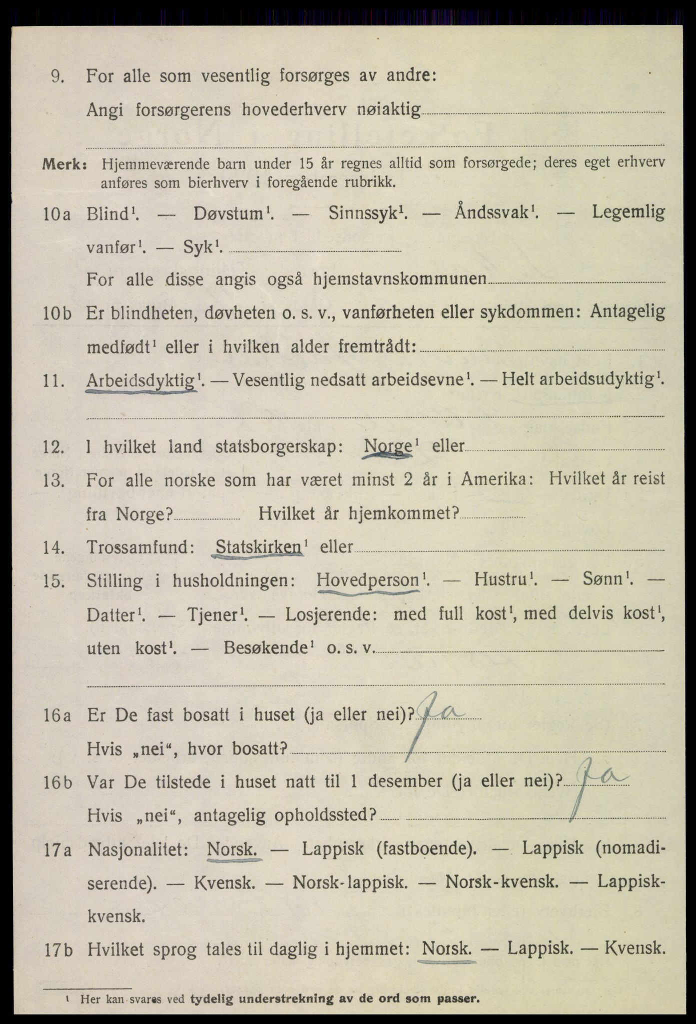SAT, 1920 census for Leka, 1920, p. 2118