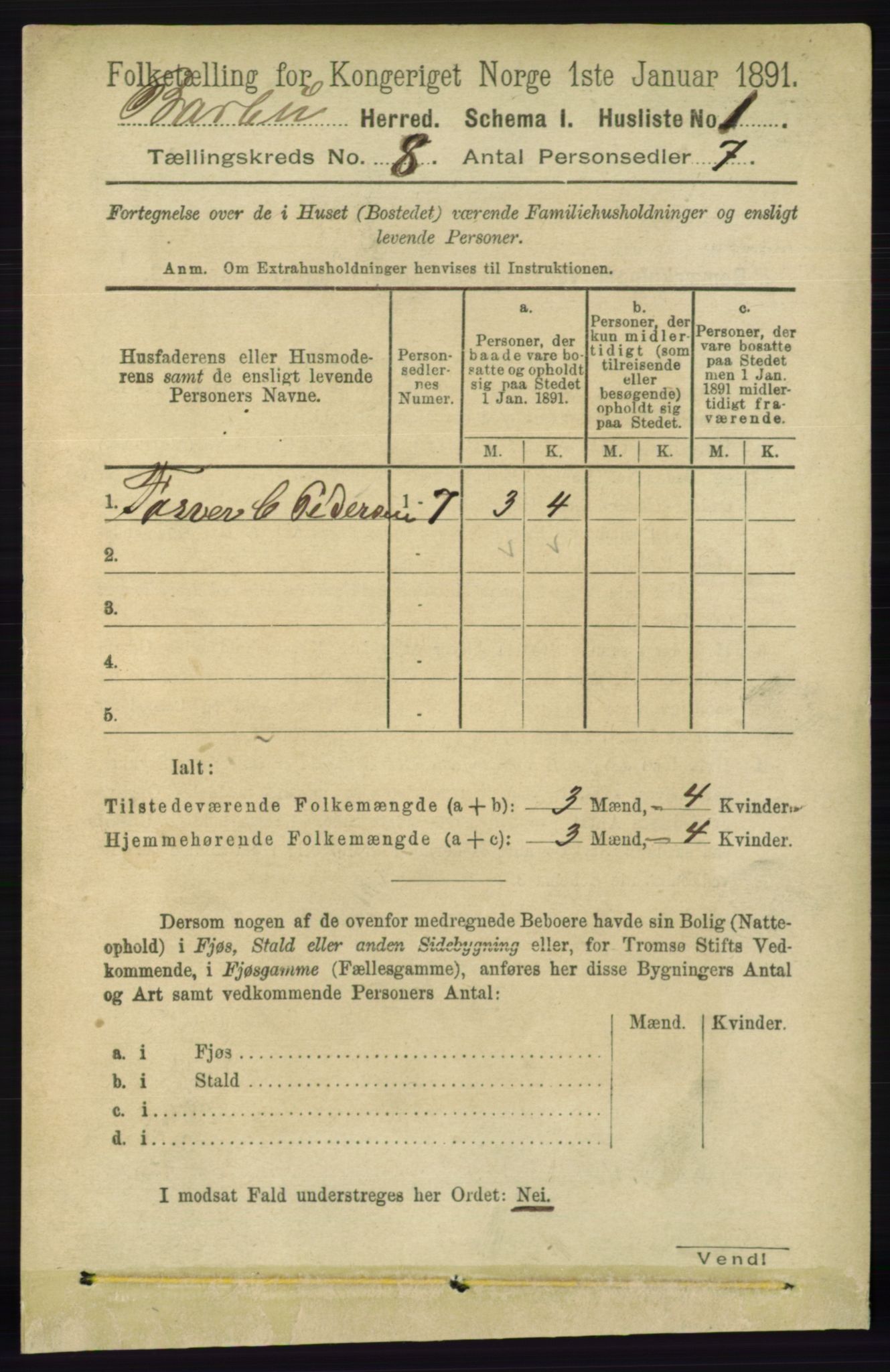 RA, 1891 census for 0990 Barbu, 1891, p. 5770