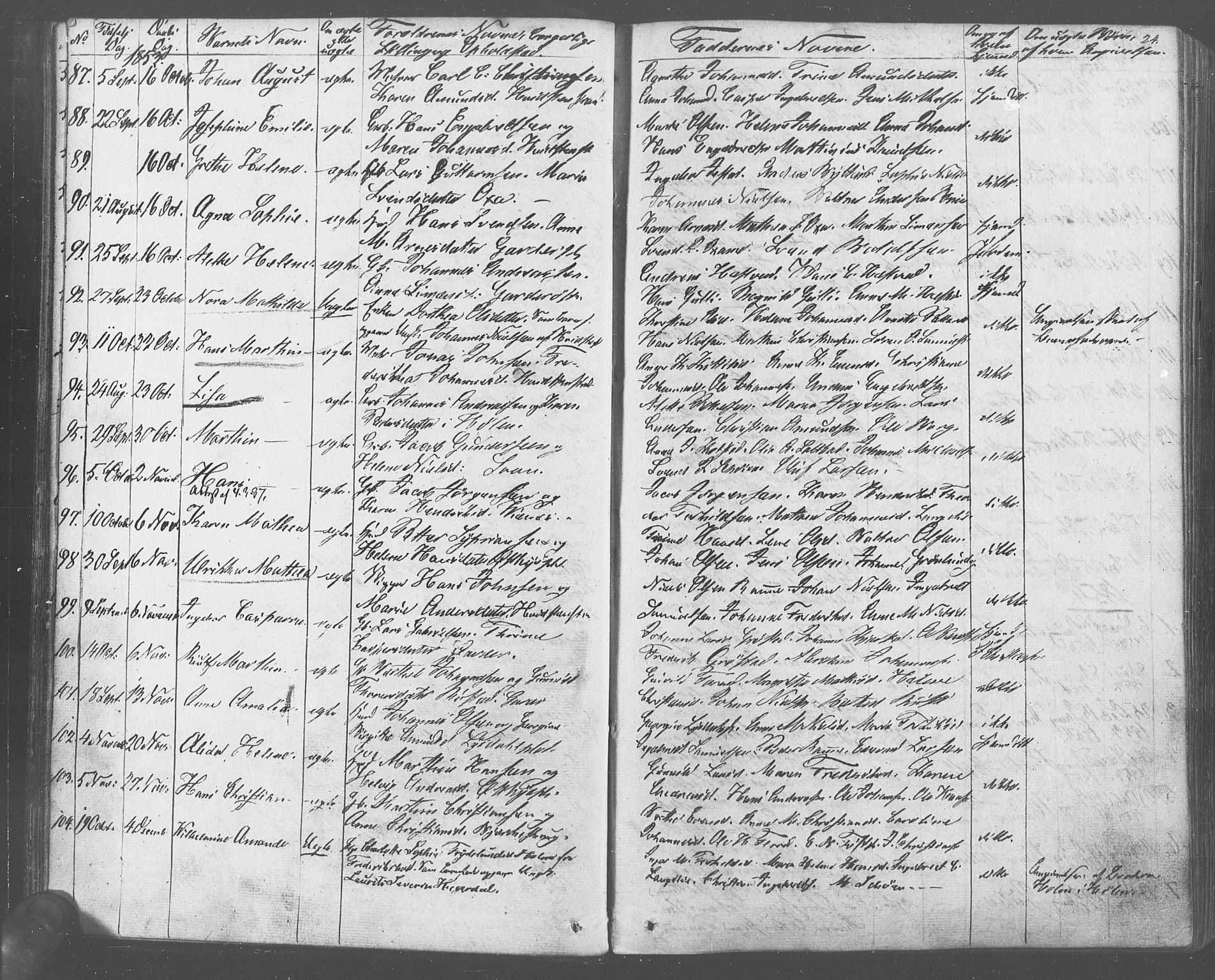 Vestby prestekontor Kirkebøker, SAO/A-10893/F/Fa/L0007: Parish register (official) no. I 7, 1850-1862, p. 24