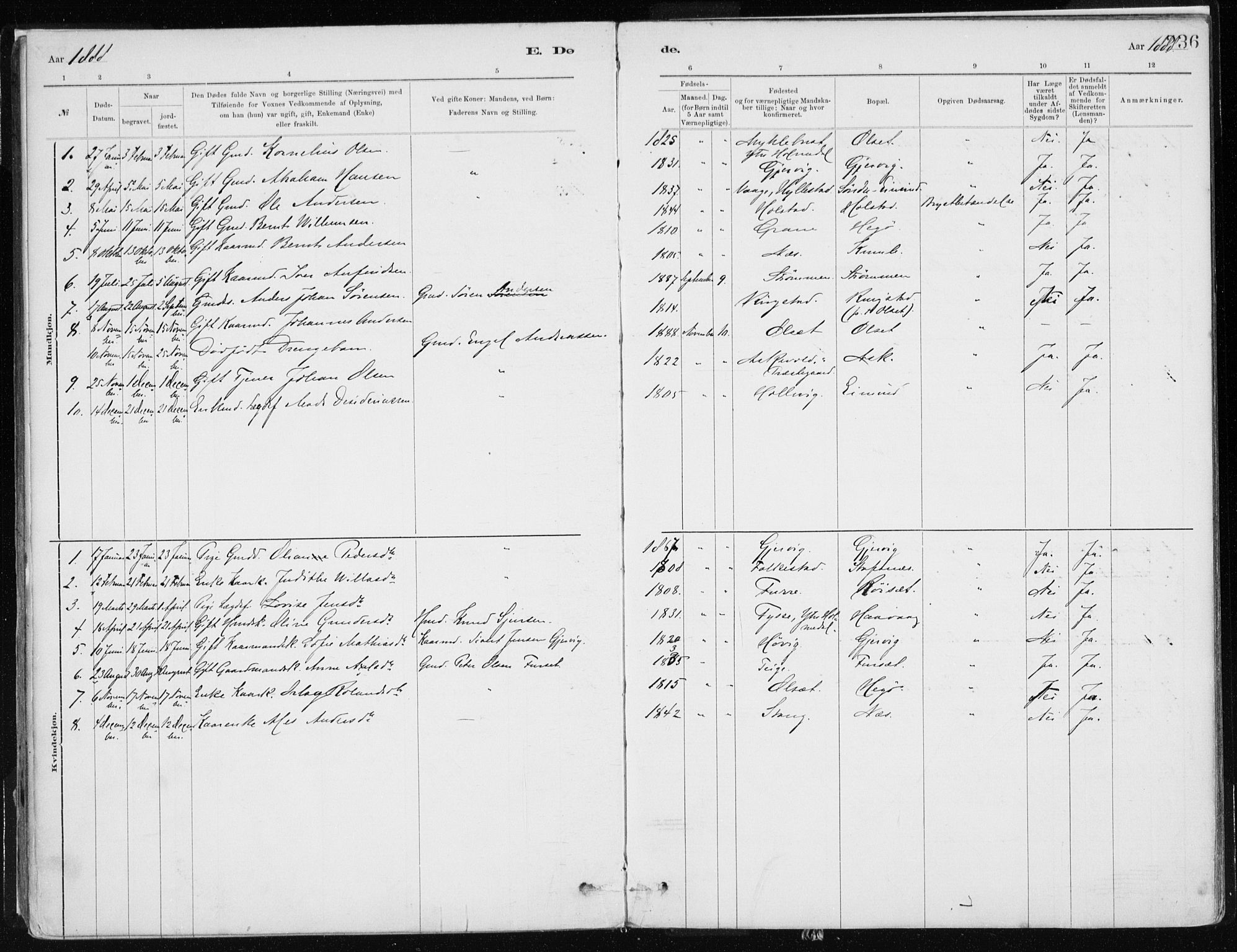 Askvoll sokneprestembete, AV/SAB-A-79501/H/Haa/Haab/L0002: Parish register (official) no. B 2, 1879-1909, p. 236