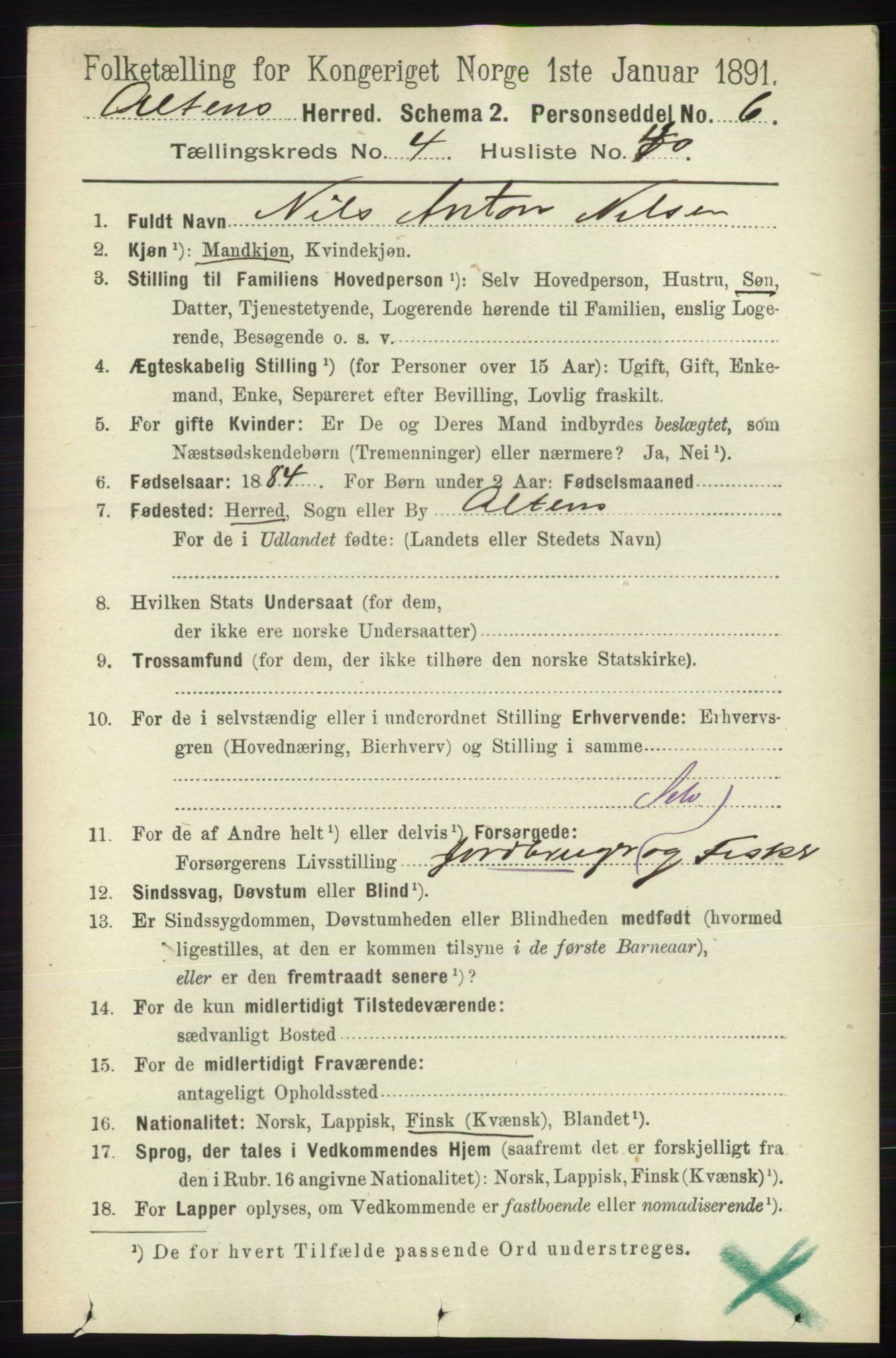 RA, 1891 census for 2012 Alta, 1891, p. 1560