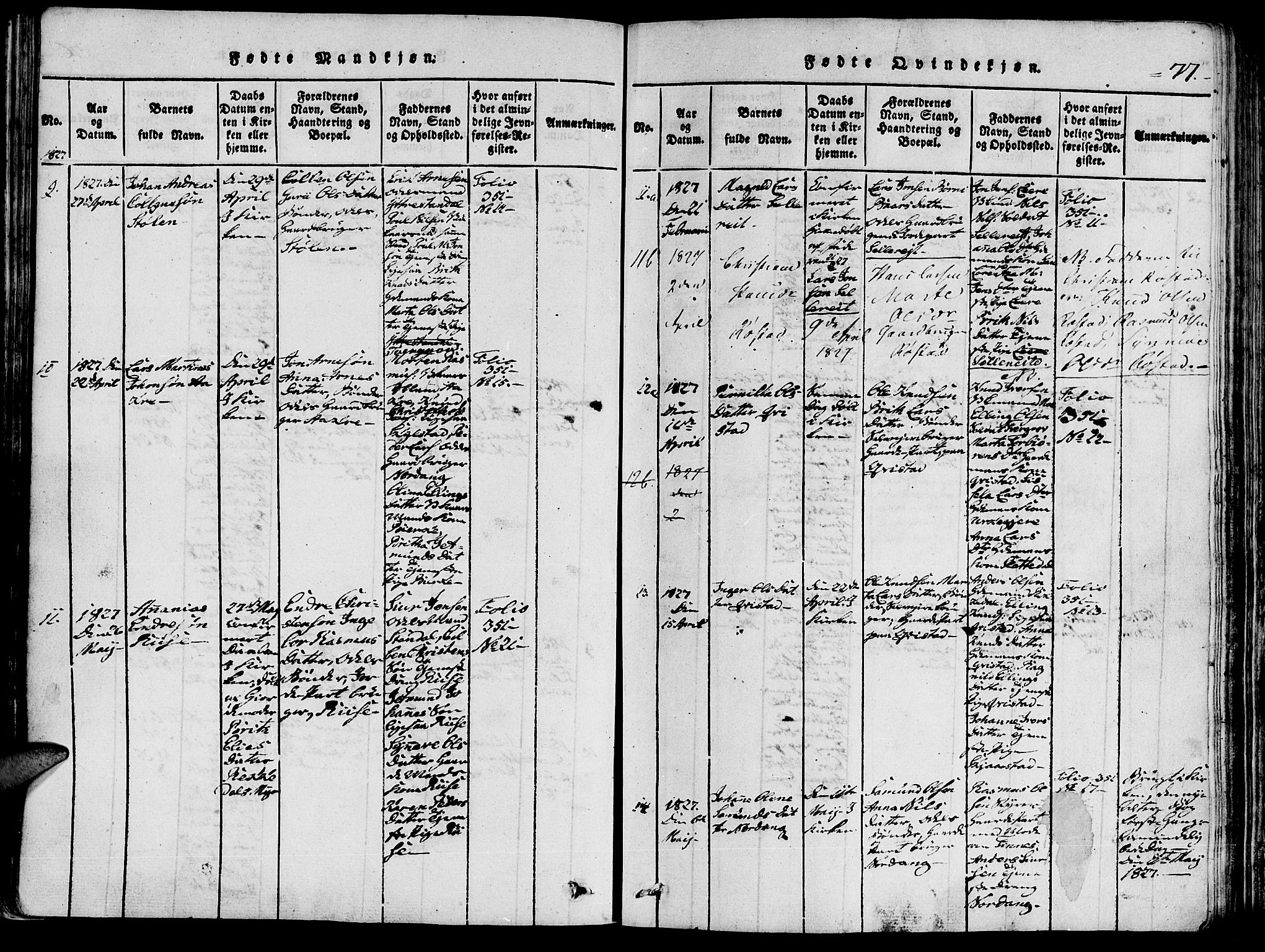 Ministerialprotokoller, klokkerbøker og fødselsregistre - Møre og Romsdal, SAT/A-1454/515/L0207: Parish register (official) no. 515A03, 1819-1829, p. 77