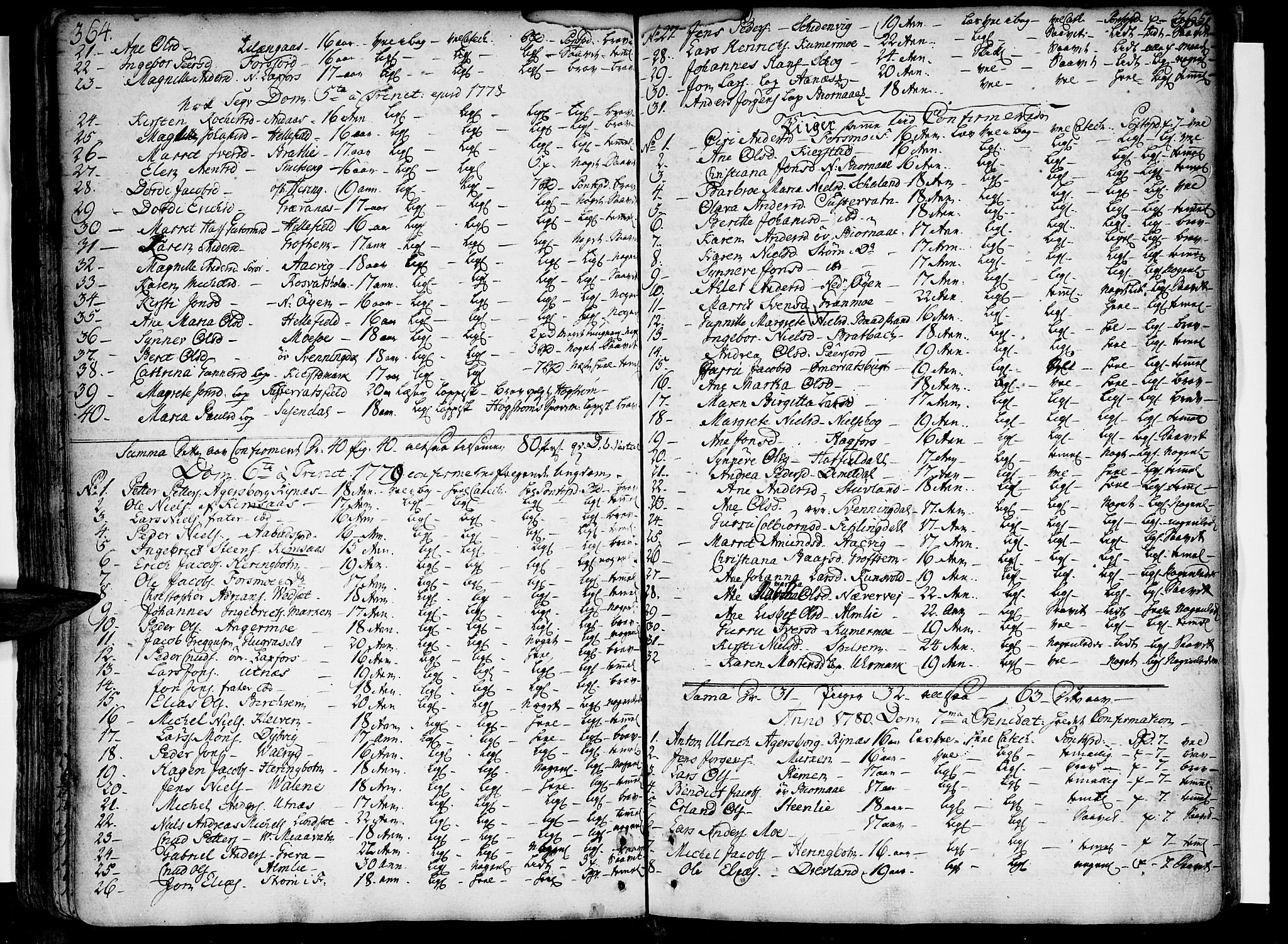 Ministerialprotokoller, klokkerbøker og fødselsregistre - Nordland, SAT/A-1459/820/L0285: Parish register (official) no. 820A06, 1753-1778, p. 364-365