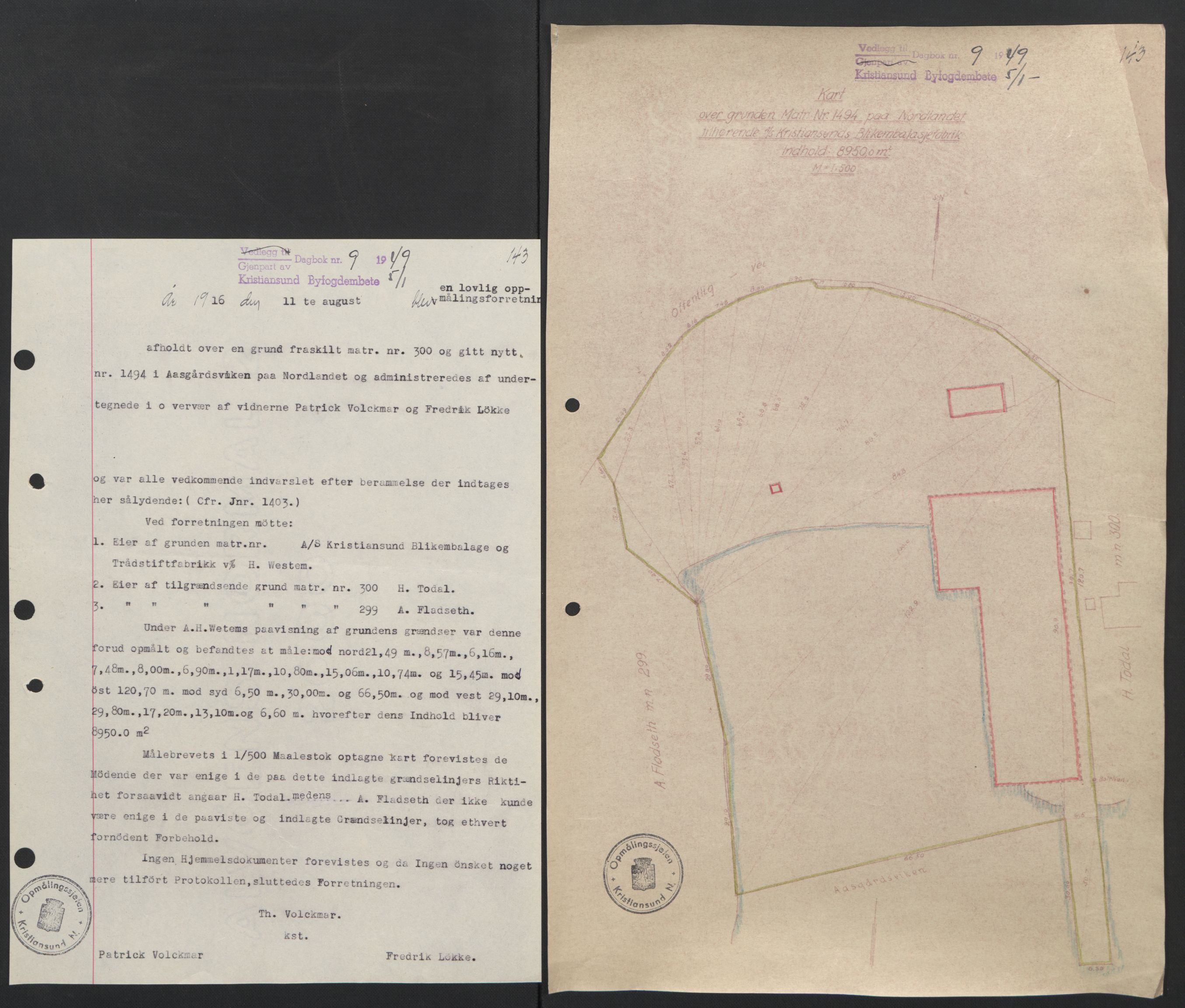 Kristiansund byfogd, AV/SAT-A-4587/A/27: Mortgage book no. 42, 1947-1950, Diary no: : 9/1949