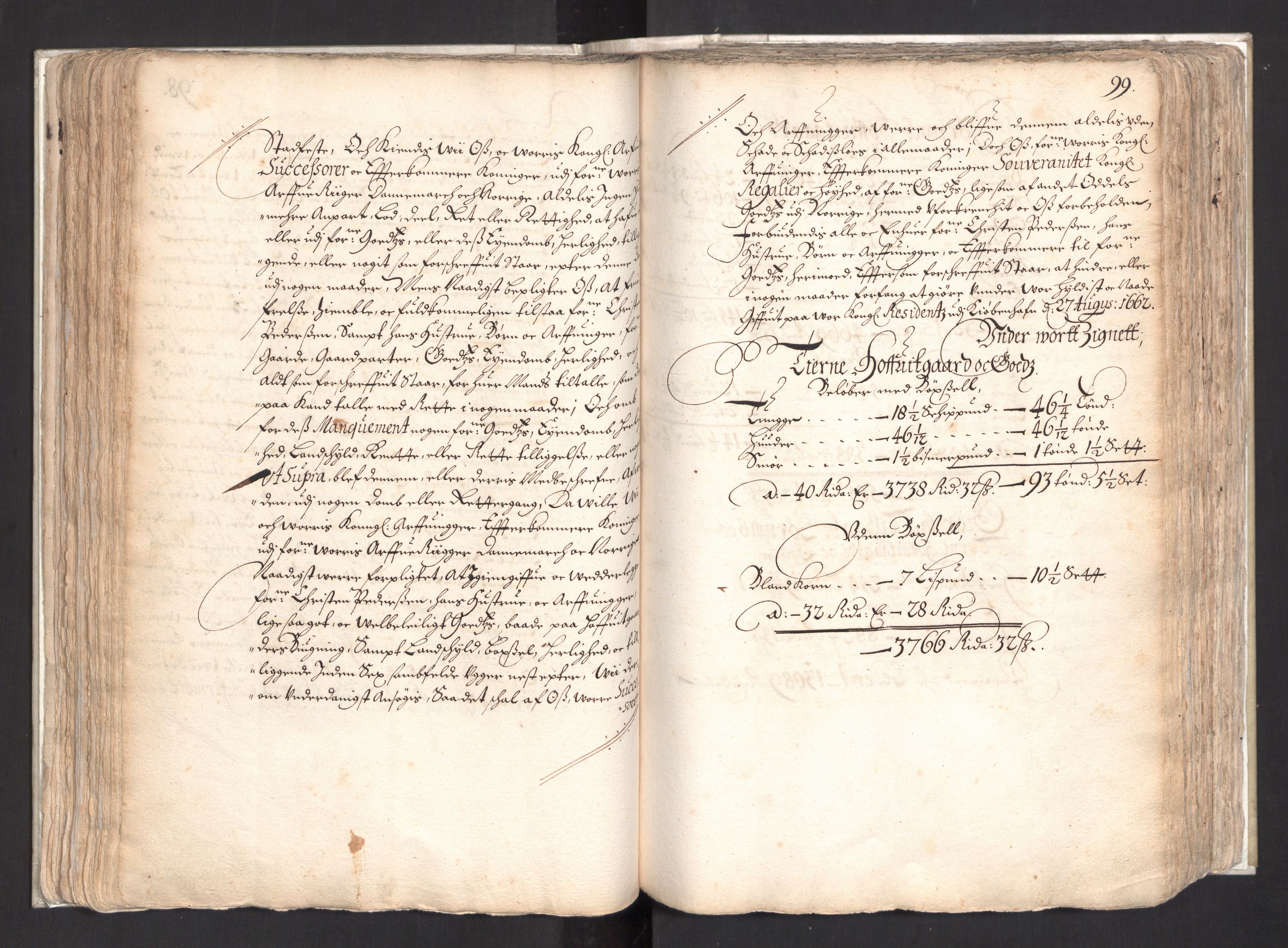 Rentekammeret, Kammerkanselliet, AV/RA-EA-3111/G/Gg/Ggj/Ggja/L0003: Skjøtebok Oa (13), 1661-1669, p. 103