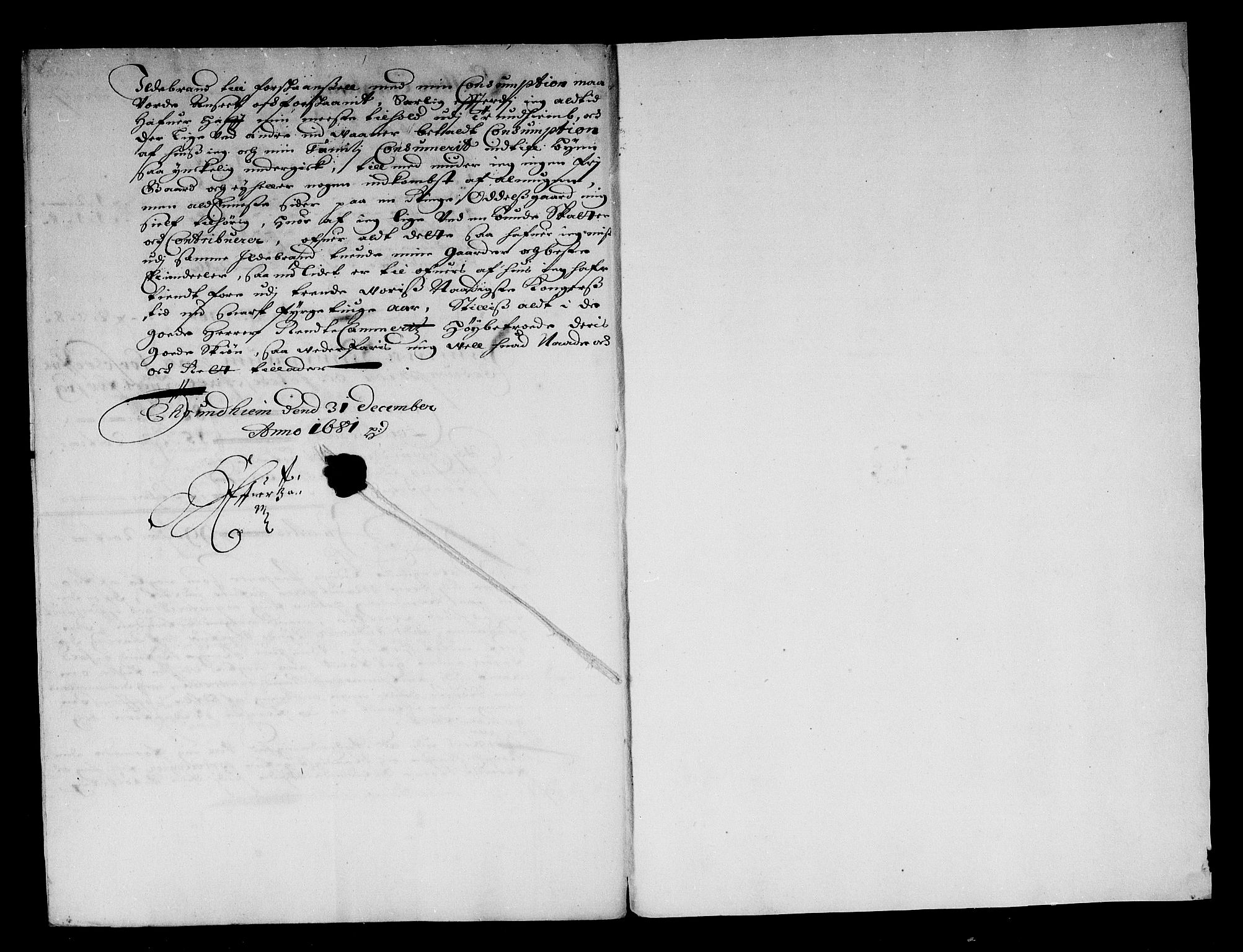 Rentekammeret inntil 1814, Reviderte regnskaper, Stiftamtstueregnskaper, Trondheim stiftamt og Nordland amt, AV/RA-EA-6044/R/Rf/L0063: Trondheim stiftamt, 1681