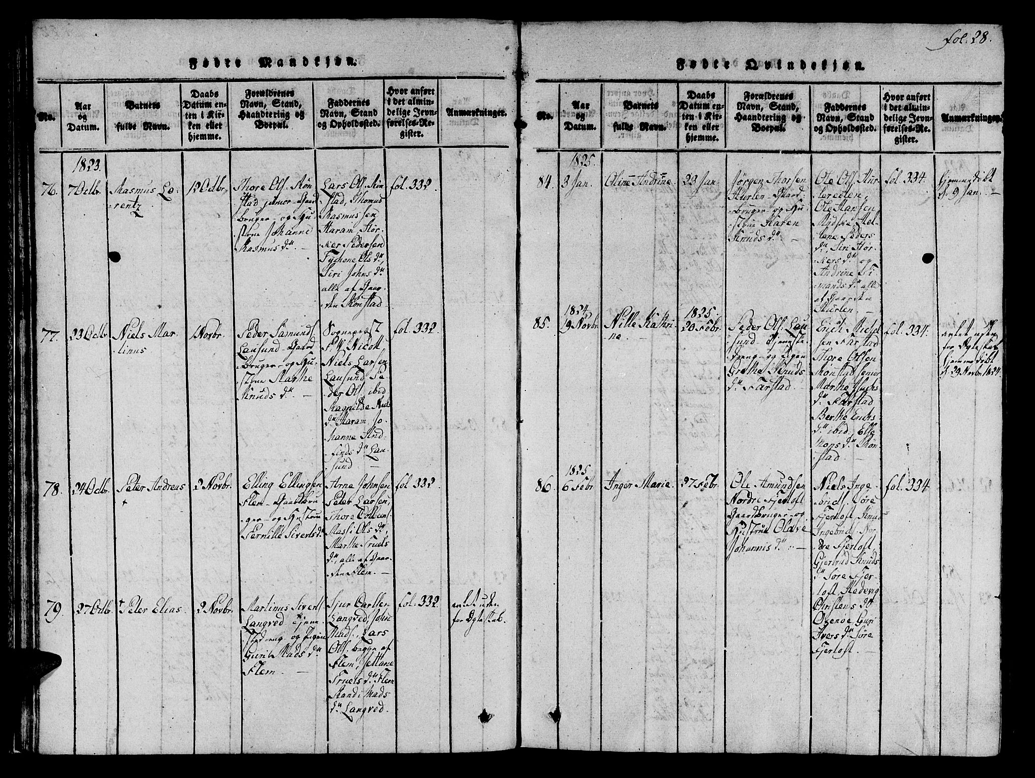 Ministerialprotokoller, klokkerbøker og fødselsregistre - Møre og Romsdal, SAT/A-1454/536/L0495: Parish register (official) no. 536A04, 1818-1847, p. 28