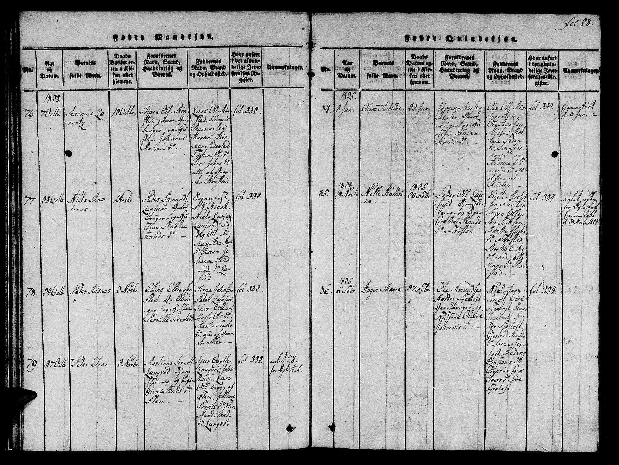 Ministerialprotokoller, klokkerbøker og fødselsregistre - Møre og Romsdal, AV/SAT-A-1454/536/L0495: Parish register (official) no. 536A04, 1818-1847, p. 28