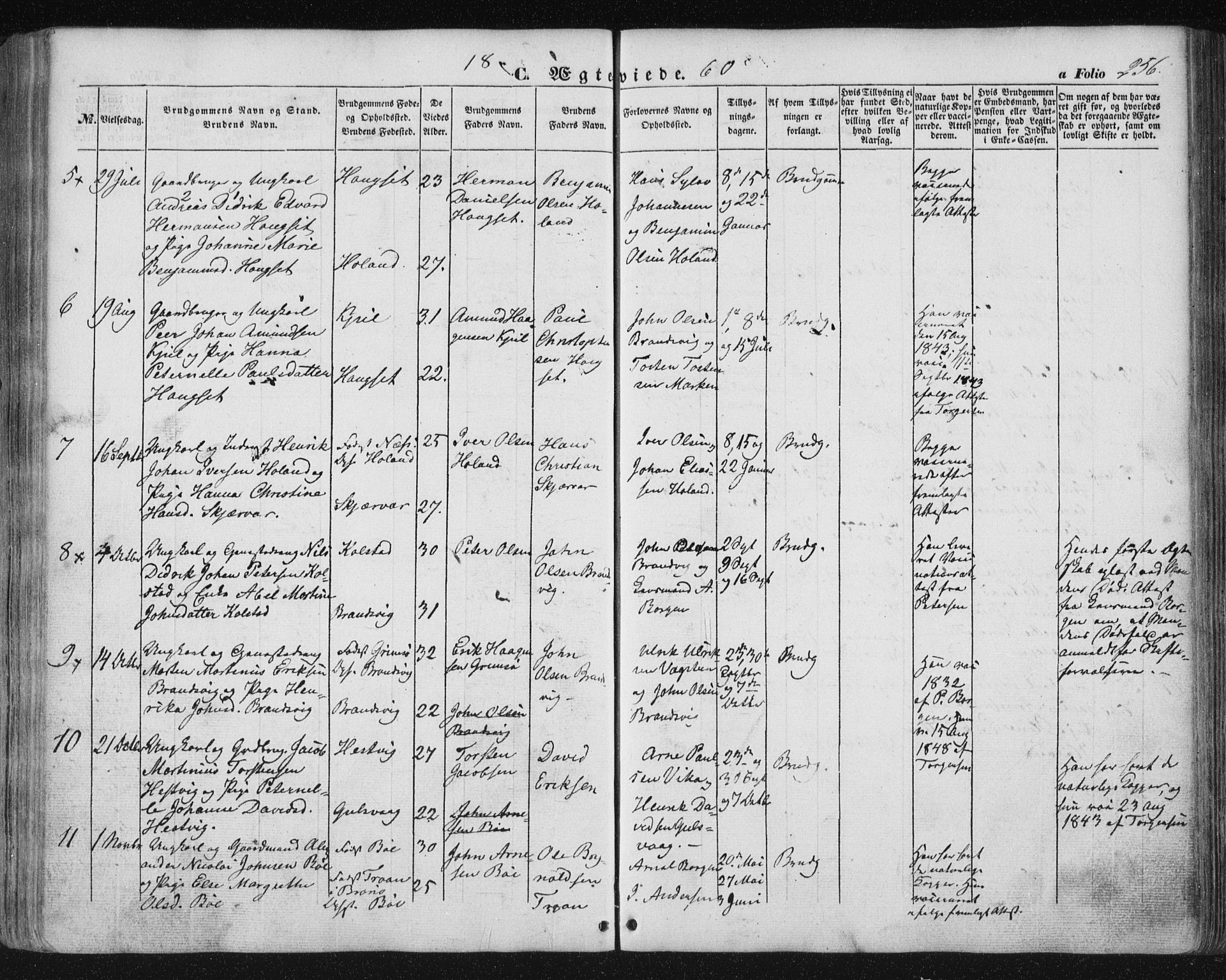 Ministerialprotokoller, klokkerbøker og fødselsregistre - Nordland, SAT/A-1459/816/L0240: Parish register (official) no. 816A06, 1846-1870, p. 256
