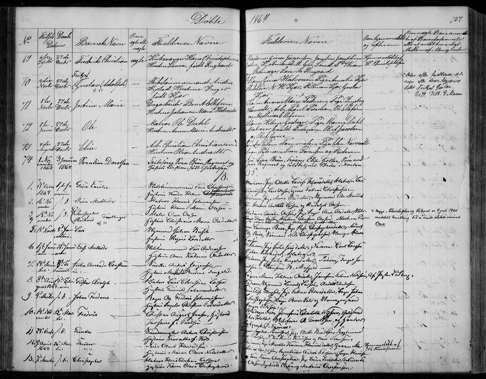 Holmestrand kirkebøker, SAKO/A-346/F/Fa/L0002: Parish register (official) no. 2, 1840-1866, p. 107