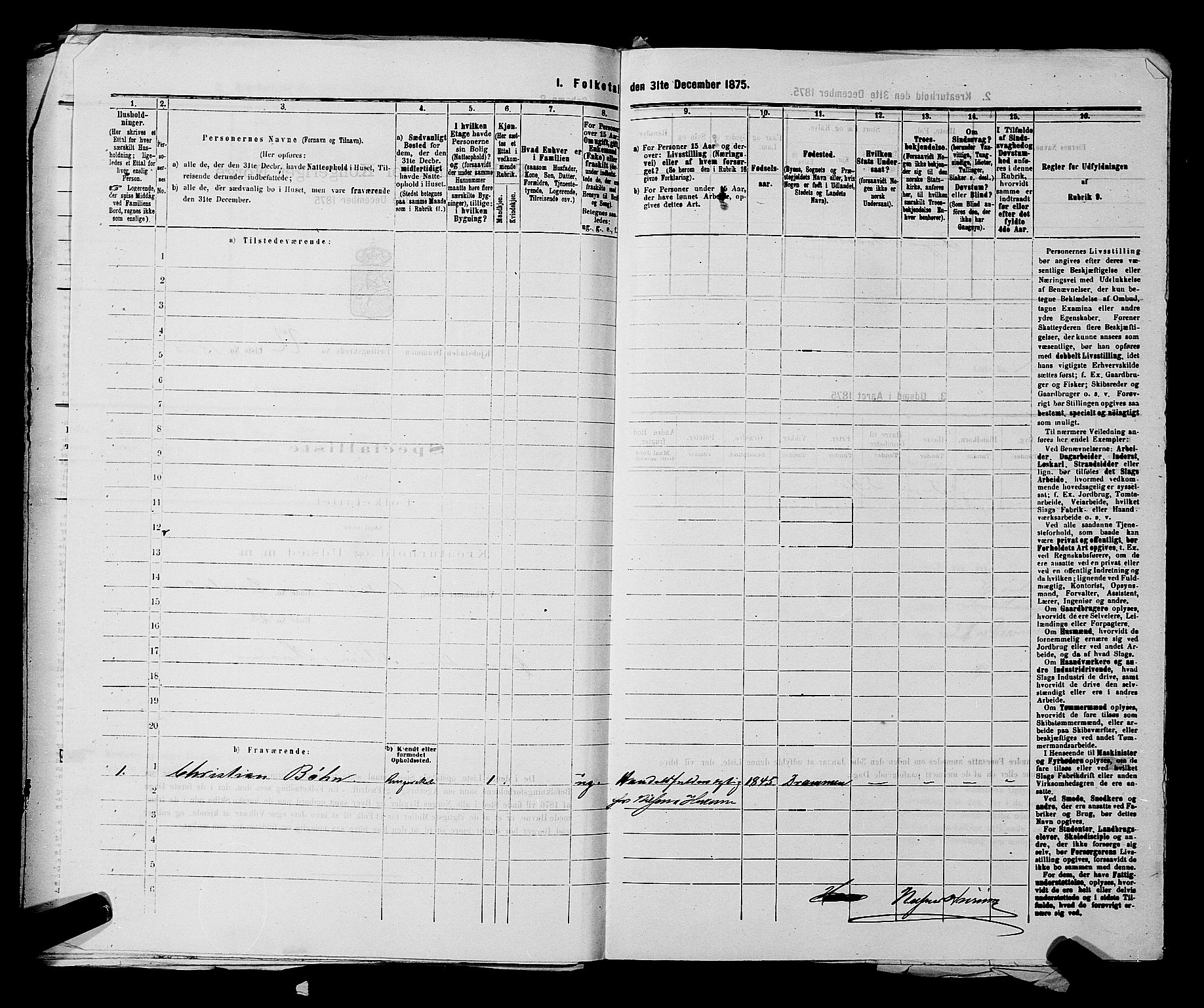SAKO, 1875 census for 0602 Drammen, 1875, p. 2244