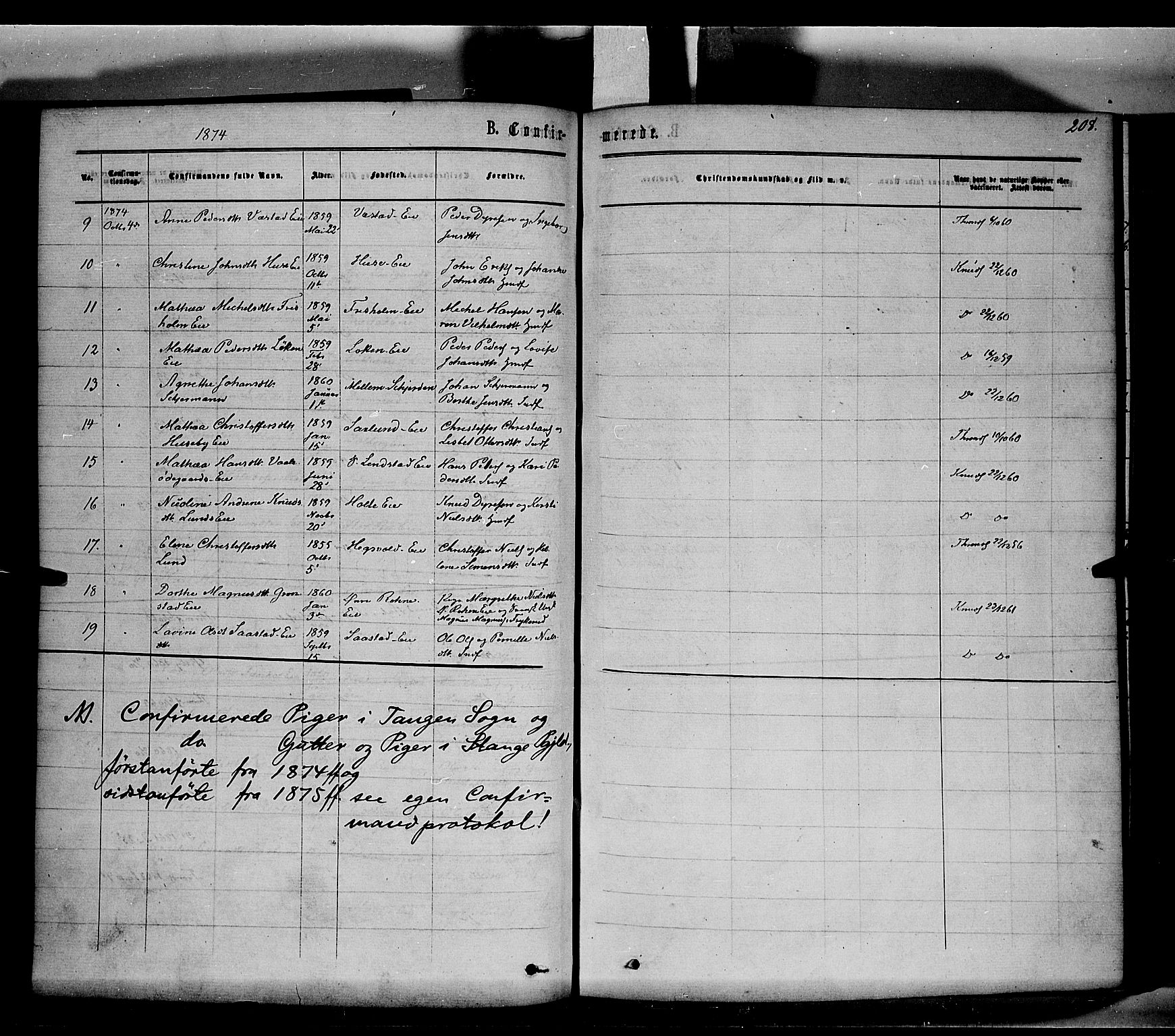 Stange prestekontor, AV/SAH-PREST-002/K/L0013: Parish register (official) no. 13, 1862-1879, p. 208