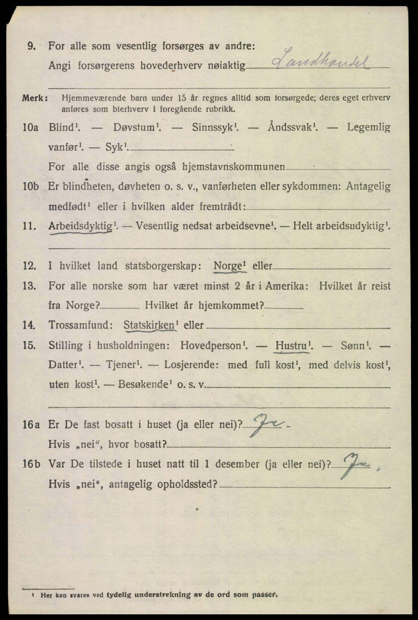 SAK, 1920 census for Vennesla, 1920, p. 1933