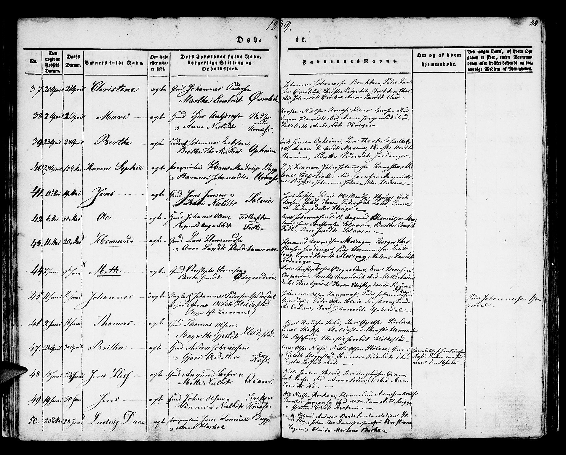 Hafslo sokneprestembete, SAB/A-80301/H/Haa/Haaa/L0005: Parish register (official) no. A 5, 1834-1852, p. 34