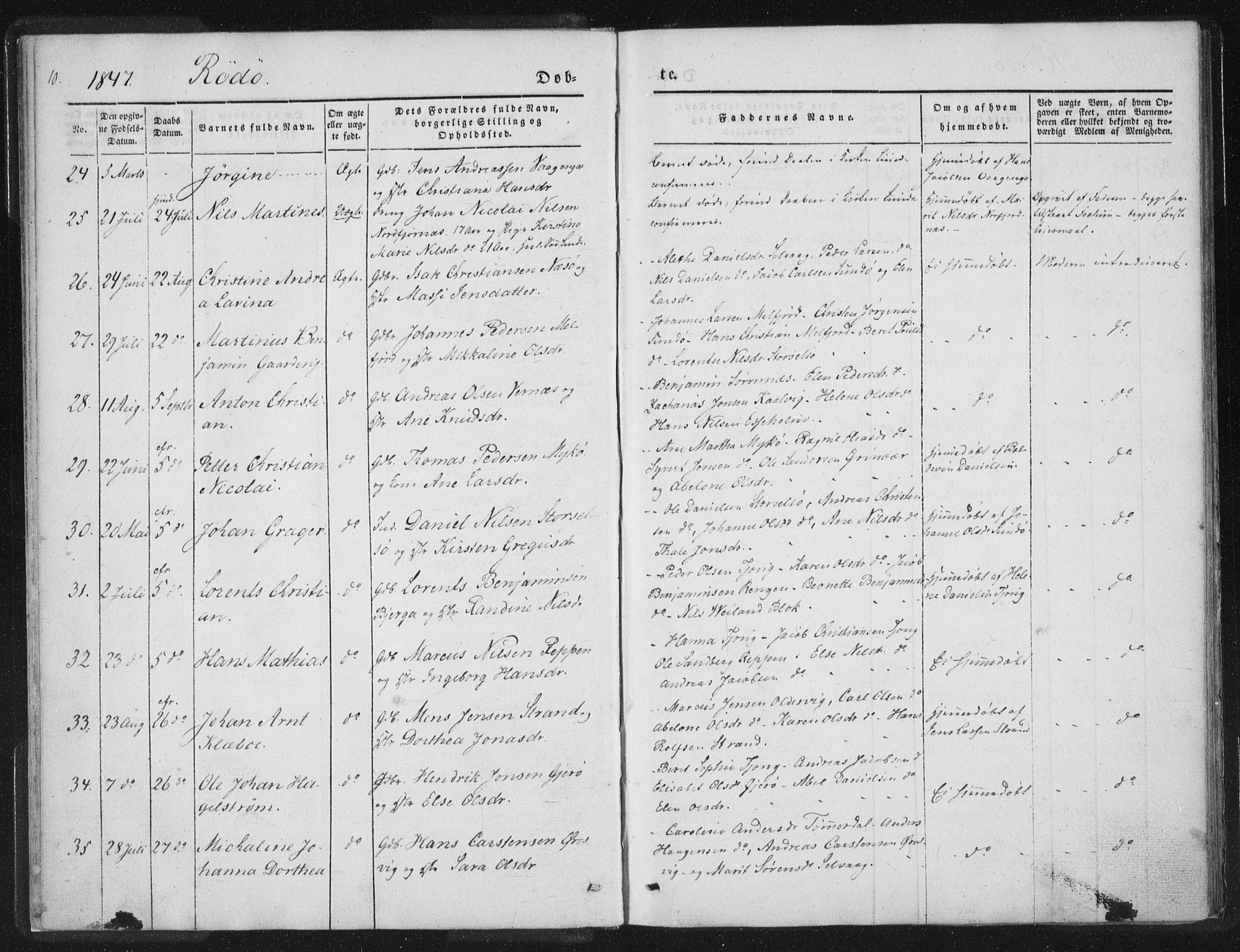 Ministerialprotokoller, klokkerbøker og fødselsregistre - Nordland, AV/SAT-A-1459/841/L0602: Parish register (official) no. 841A08 /1, 1845-1859, p. 10