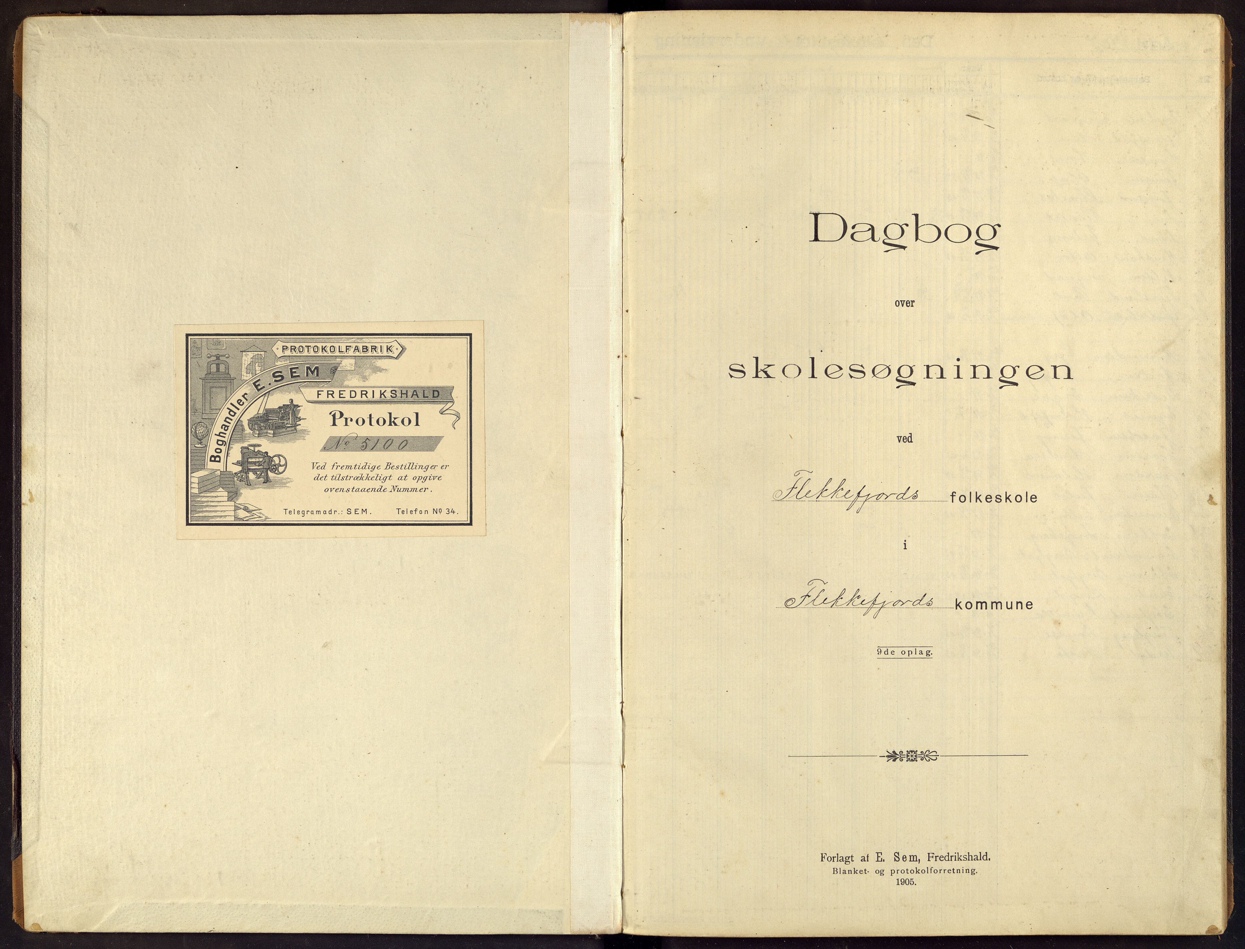 Flekkefjord By - Flekkefjord Folkeskole, ARKSOR/1004FG550/I/L0011: Dagbok, 1907-1916