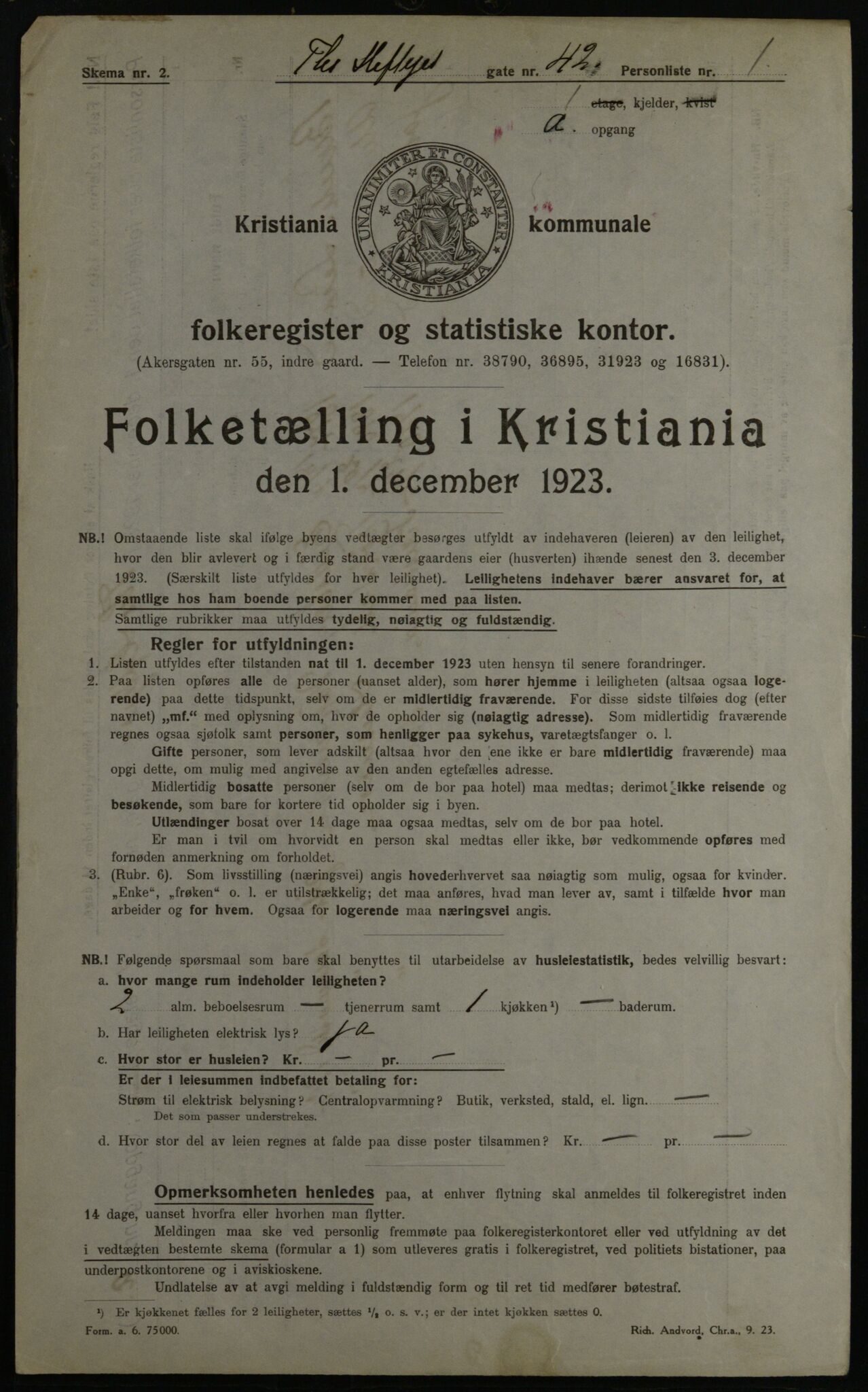 OBA, Municipal Census 1923 for Kristiania, 1923, p. 120569