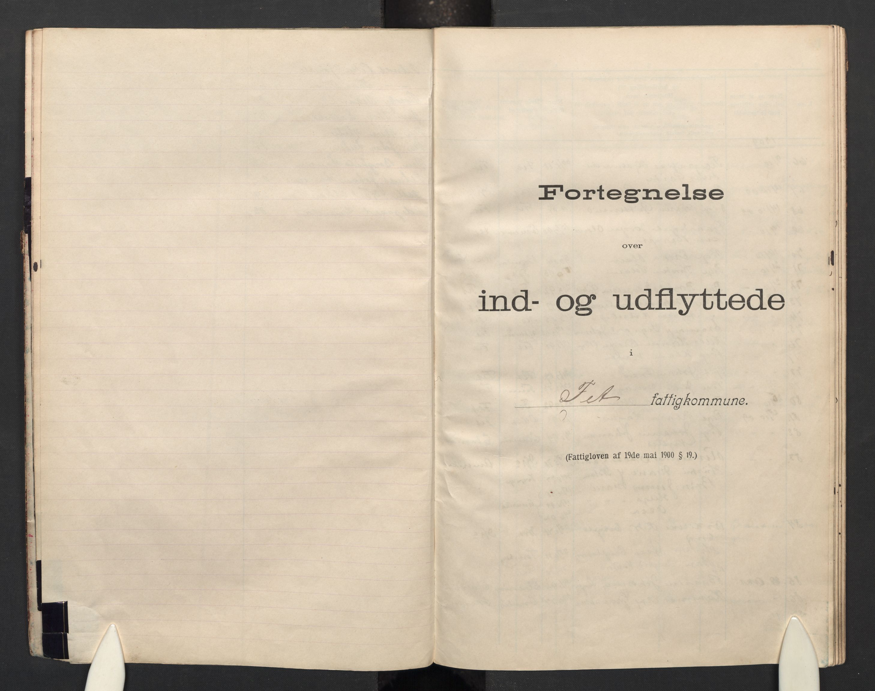 Fet folkeregister, SAO/A-10508/K/L0002: Inn og utflyttede, 1909-1913