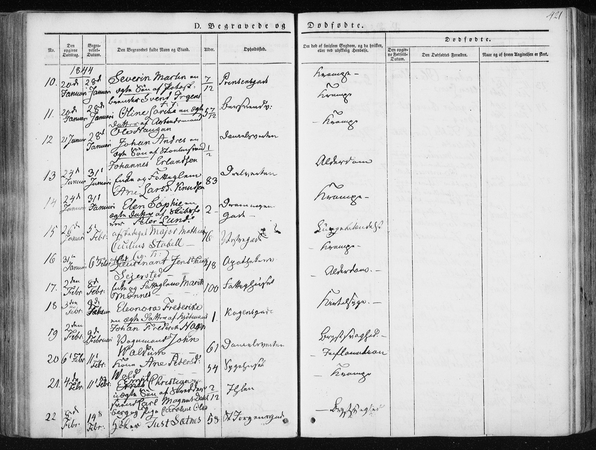 Ministerialprotokoller, klokkerbøker og fødselsregistre - Sør-Trøndelag, AV/SAT-A-1456/601/L0049: Parish register (official) no. 601A17, 1839-1847, p. 421