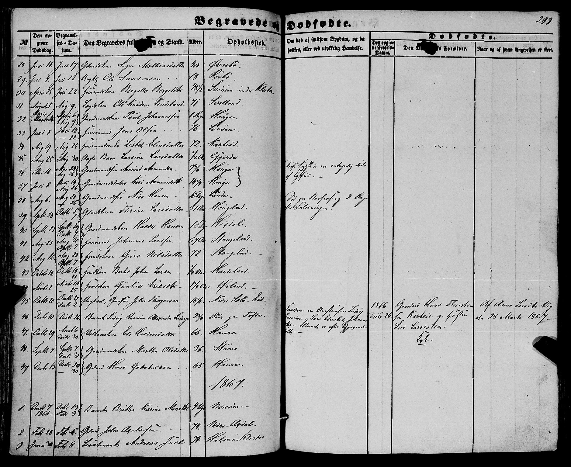 Fjelberg sokneprestembete, SAB/A-75201/H/Haa: Parish register (official) no. A 7, 1851-1867, p. 299