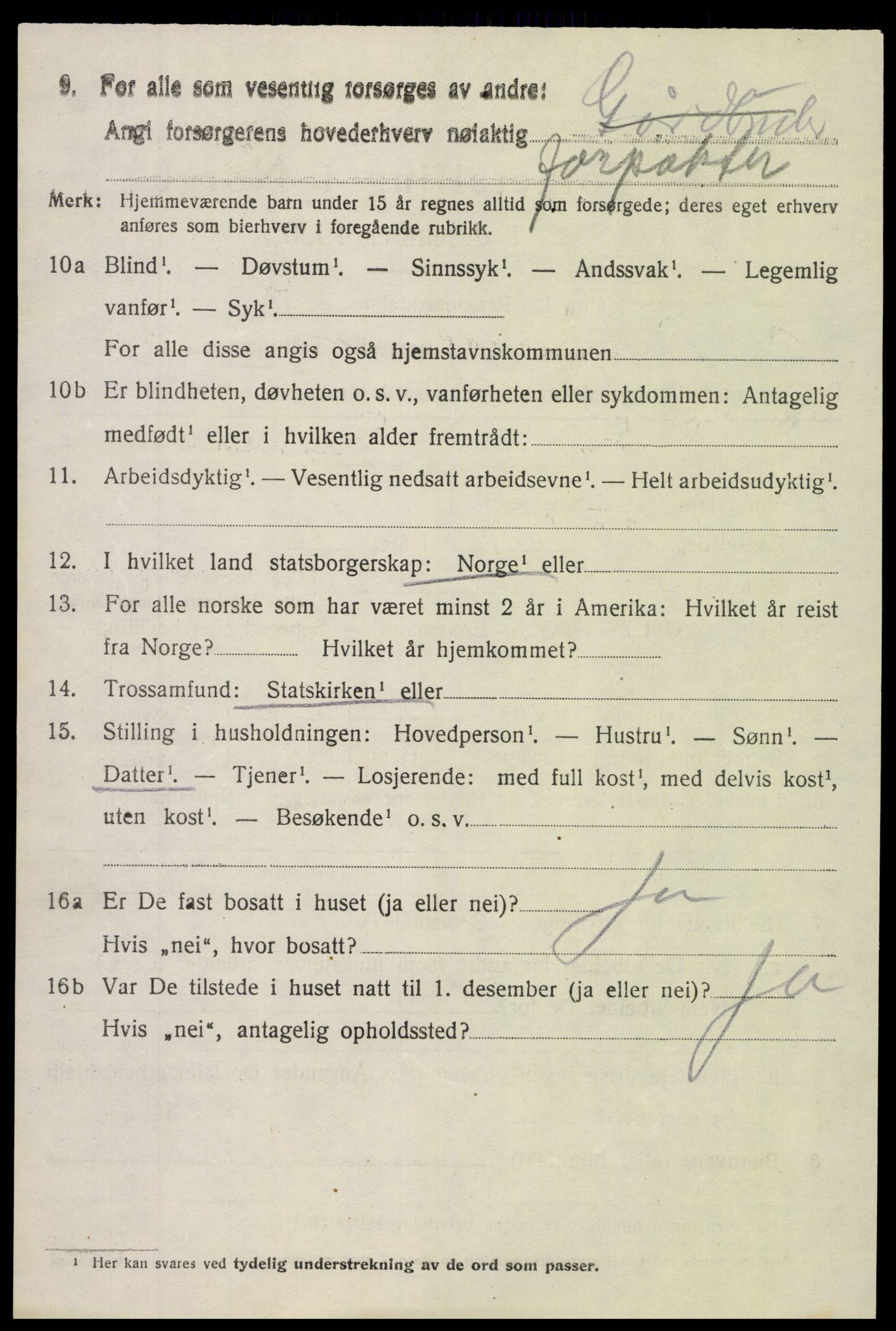 SAH, 1920 census for Nord-Aurdal, 1920, p. 2009