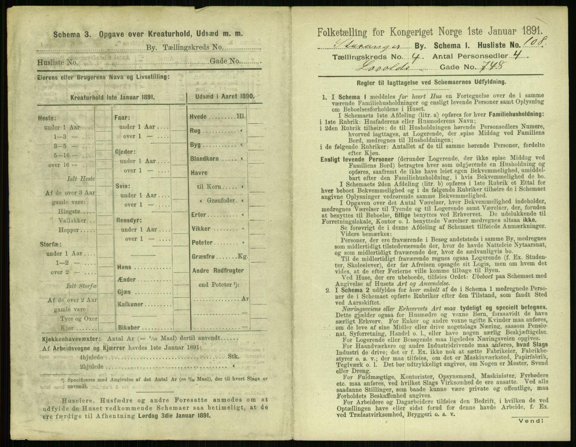 RA, 1891 census for 1103 Stavanger, 1891, p. 879