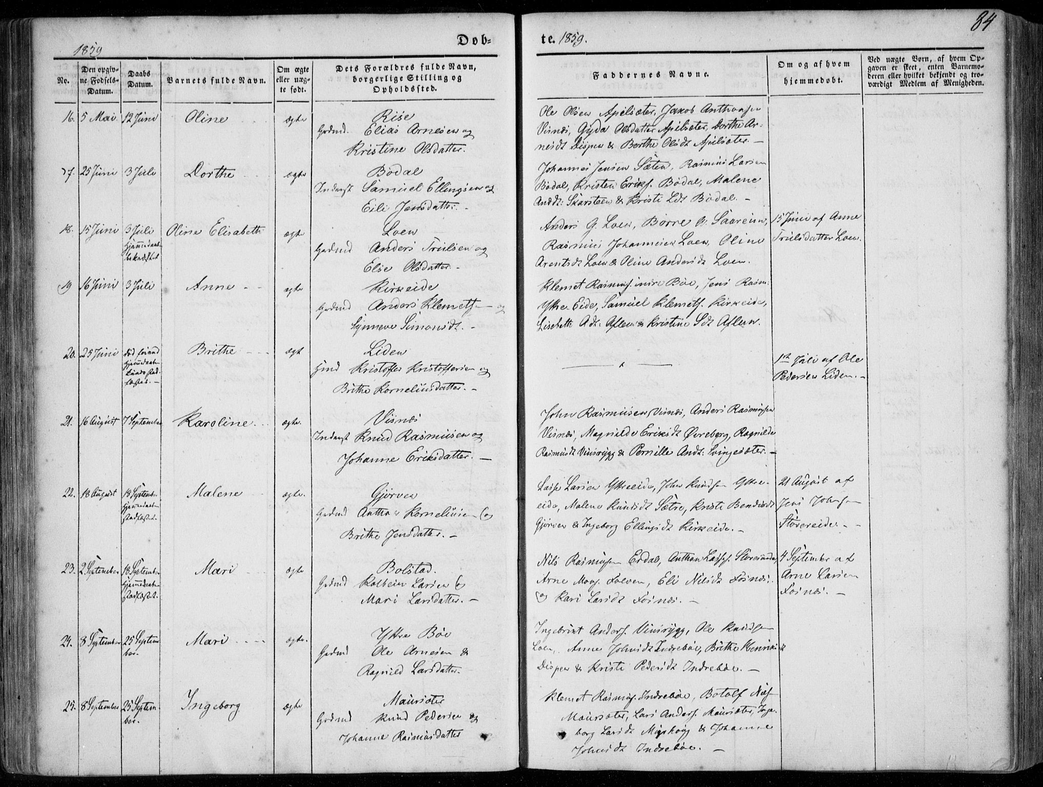 Stryn Sokneprestembete, AV/SAB-A-82501: Parish register (official) no. A 2, 1844-1861, p. 84