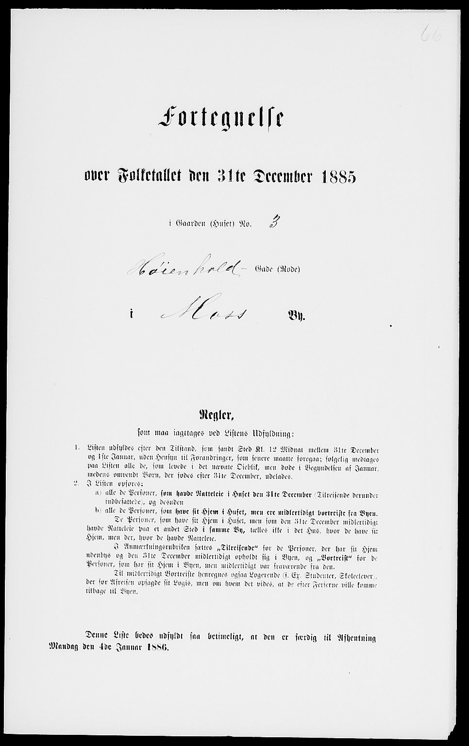 RA, 1885 census for 0104 Moss, 1885, p. 147