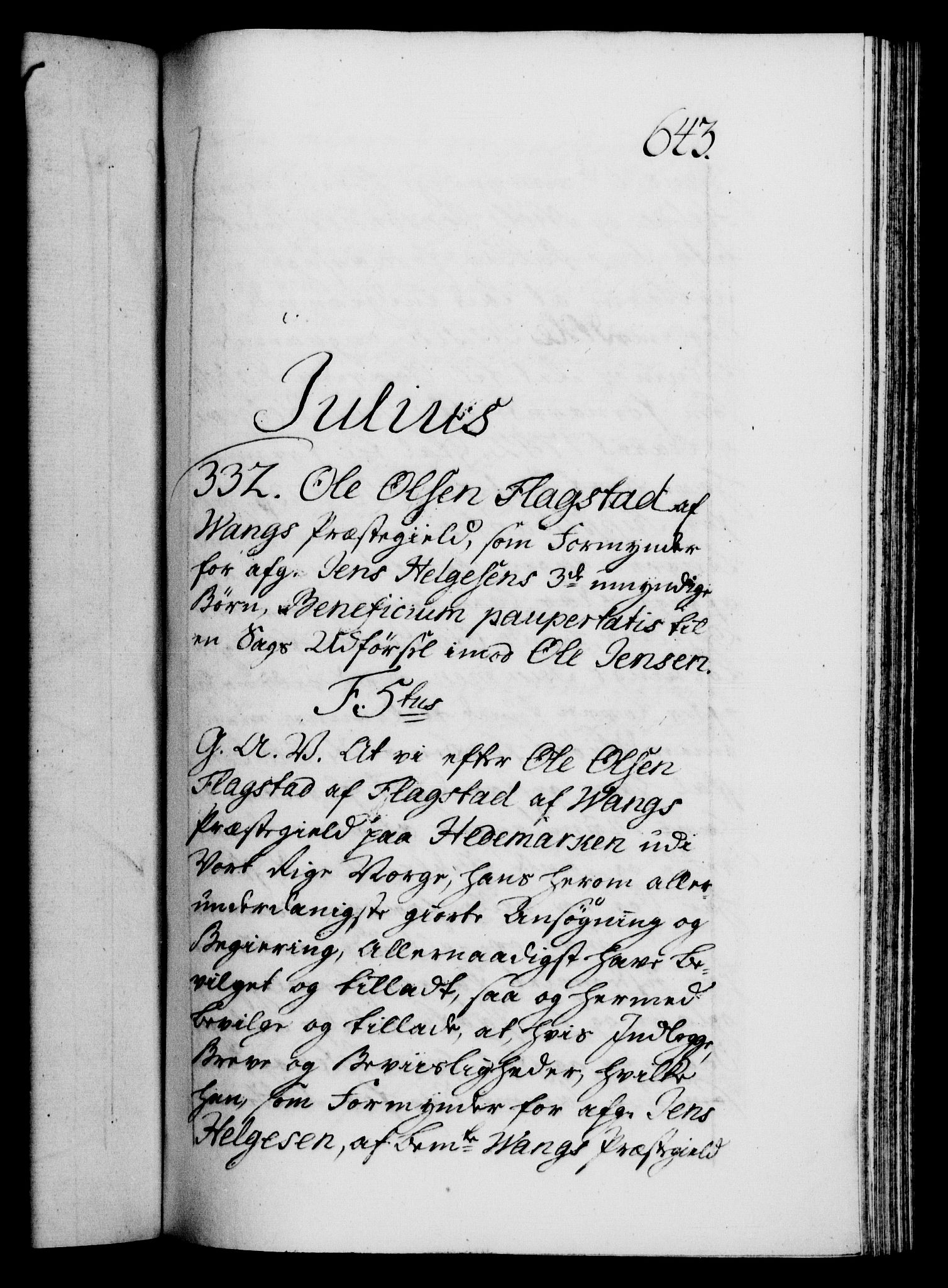 Danske Kanselli 1572-1799, AV/RA-EA-3023/F/Fc/Fca/Fcaa/L0039: Norske registre, 1755-1756, p. 643a