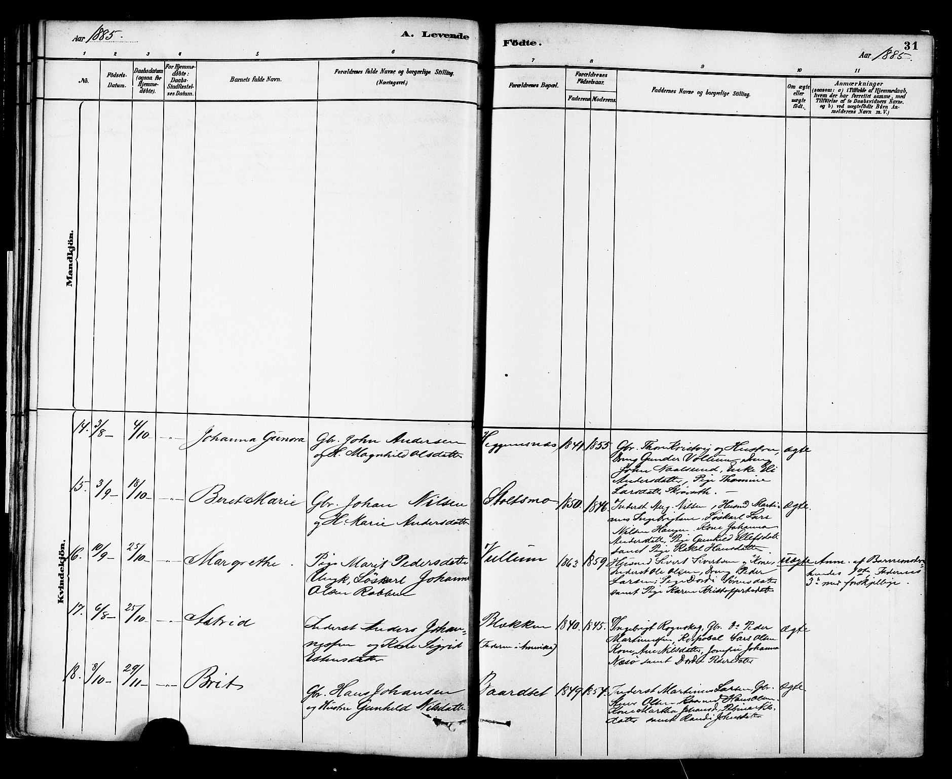 Ministerialprotokoller, klokkerbøker og fødselsregistre - Møre og Romsdal, AV/SAT-A-1454/576/L0885: Parish register (official) no. 576A03, 1880-1898, p. 31