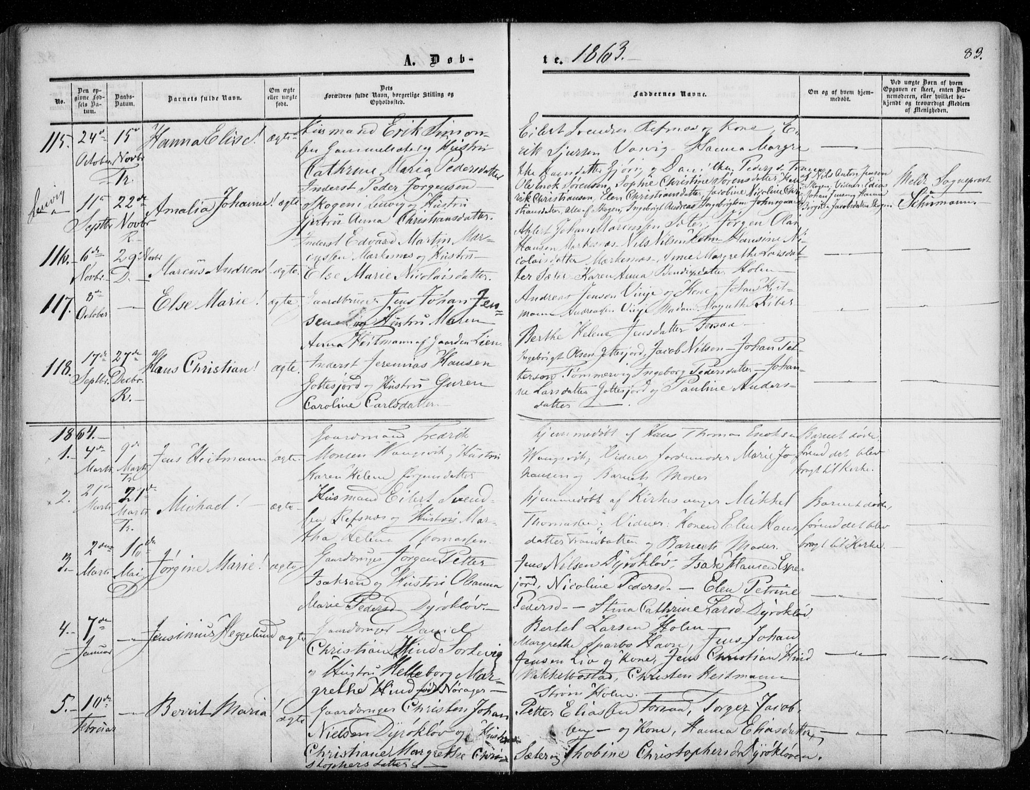 Tranøy sokneprestkontor, SATØ/S-1313/I/Ia/Iaa/L0007kirke: Parish register (official) no. 7, 1856-1866, p. 83