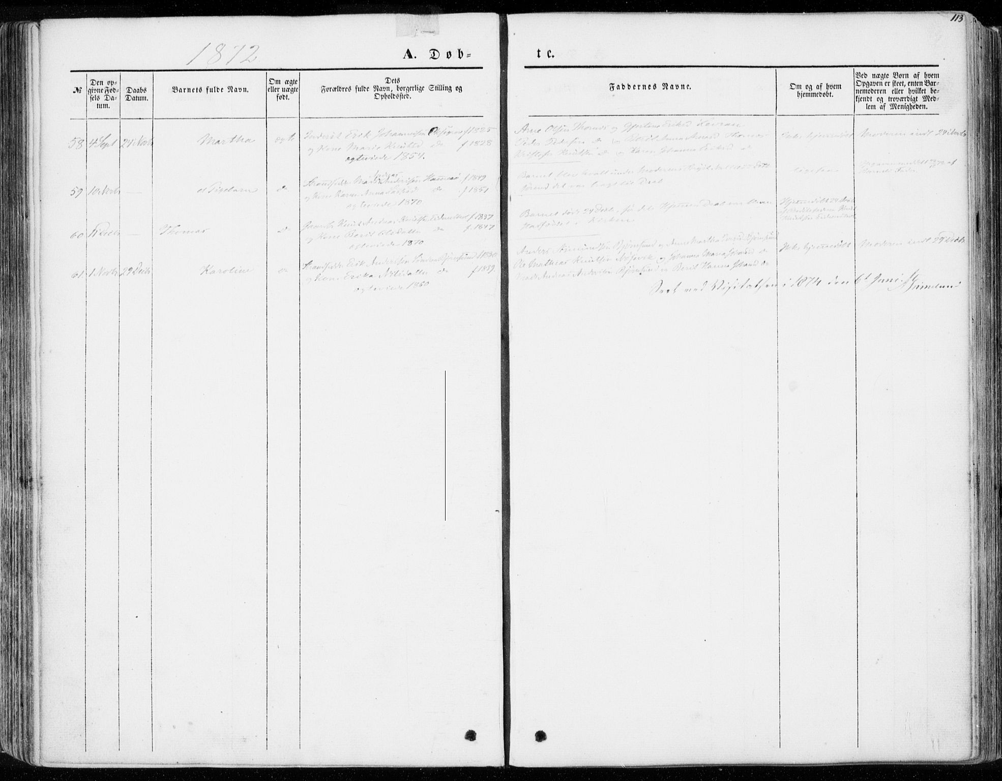 Ministerialprotokoller, klokkerbøker og fødselsregistre - Møre og Romsdal, SAT/A-1454/565/L0748: Parish register (official) no. 565A02, 1845-1872, p. 113