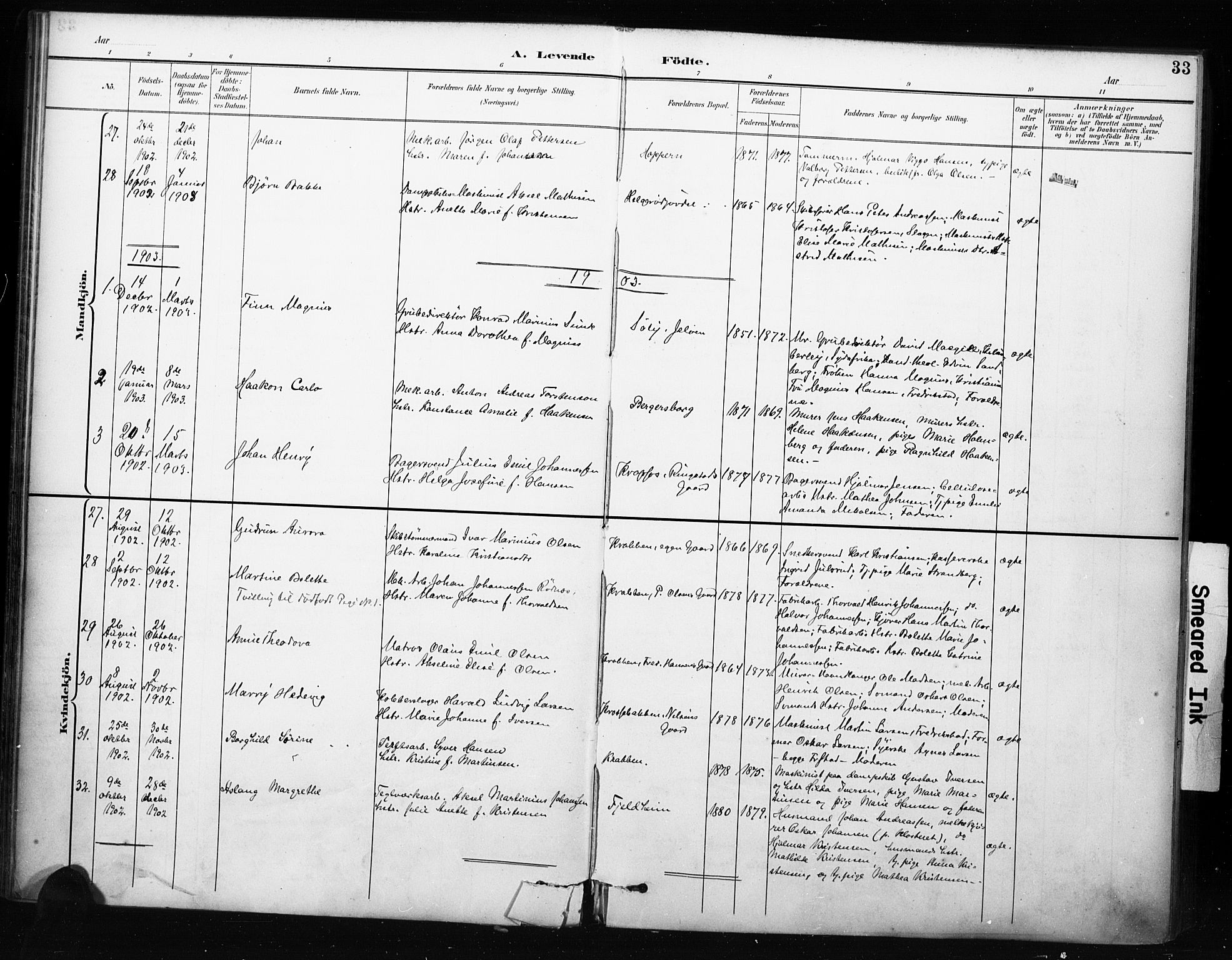 Moss prestekontor Kirkebøker, AV/SAO-A-2003/F/Fc/L0002: Parish register (official) no. III 2, 1894-1906, p. 33