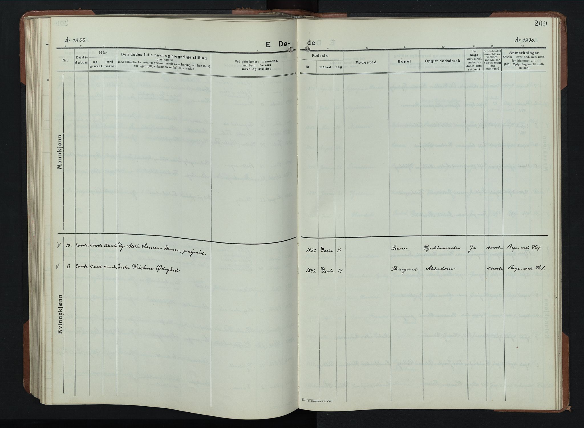Balke prestekontor, SAH/PREST-106/H/Ha/Hab/L0002: Parish register (copy) no. 2, 1929-1951, p. 209