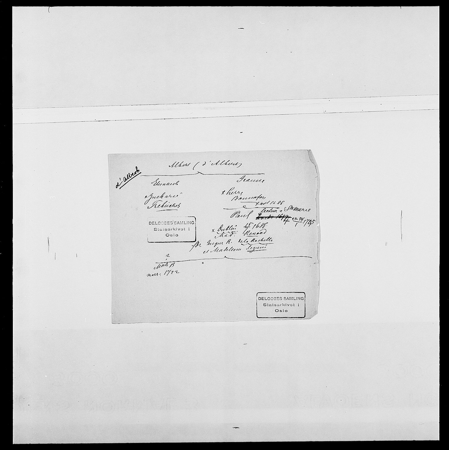 Delgobe, Charles Antoine - samling, AV/SAO-PAO-0038/D/Da/L0001: Aabye - Angerman, p. 366