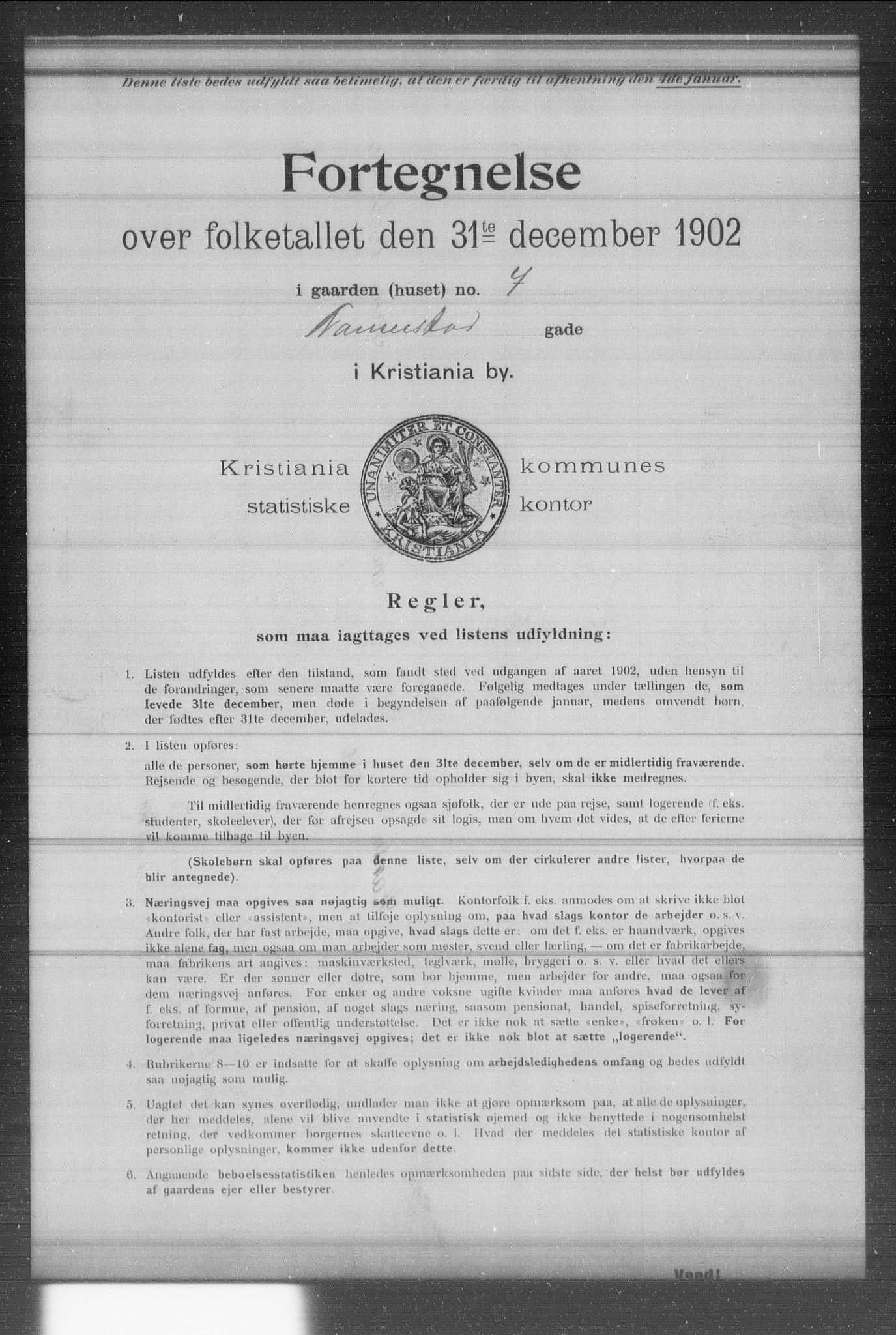 OBA, Municipal Census 1902 for Kristiania, 1902, p. 13090