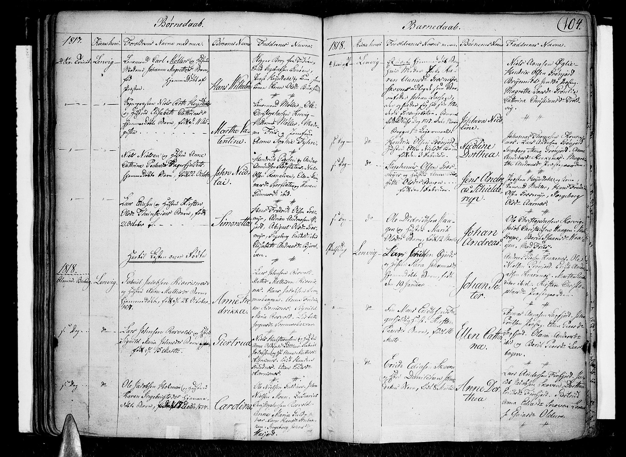 Lenvik sokneprestembete, SATØ/S-1310/H/Ha/Haa/L0002kirke: Parish register (official) no. 2, 1784-1820, p. 104